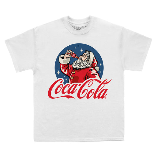 Coca Cola Santa Drinking White T-Shirt