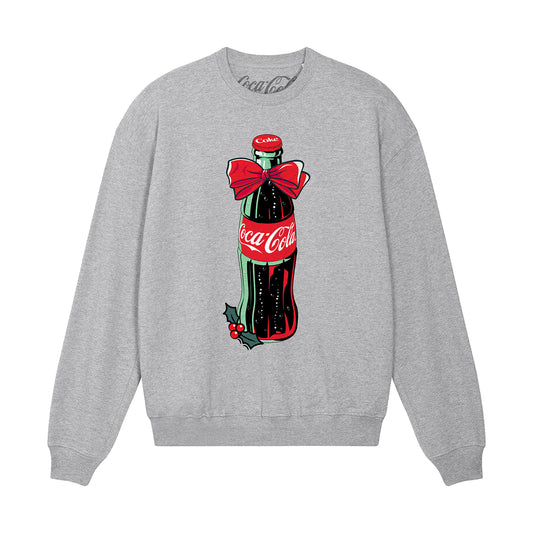 Coca Cola Bow Bottle Heather Grey Sweatshirt