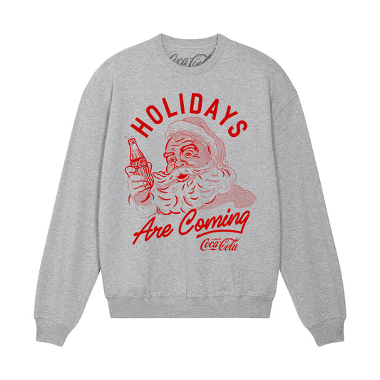 Coca Cola Holidays Are Coming Heather Grey Sweatshirt