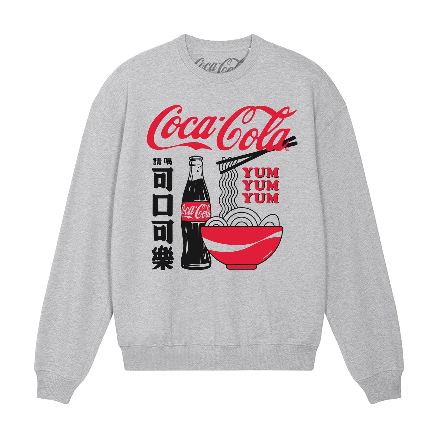 Coca Cola Ramen Graphic Heather Grey Sweatshirt