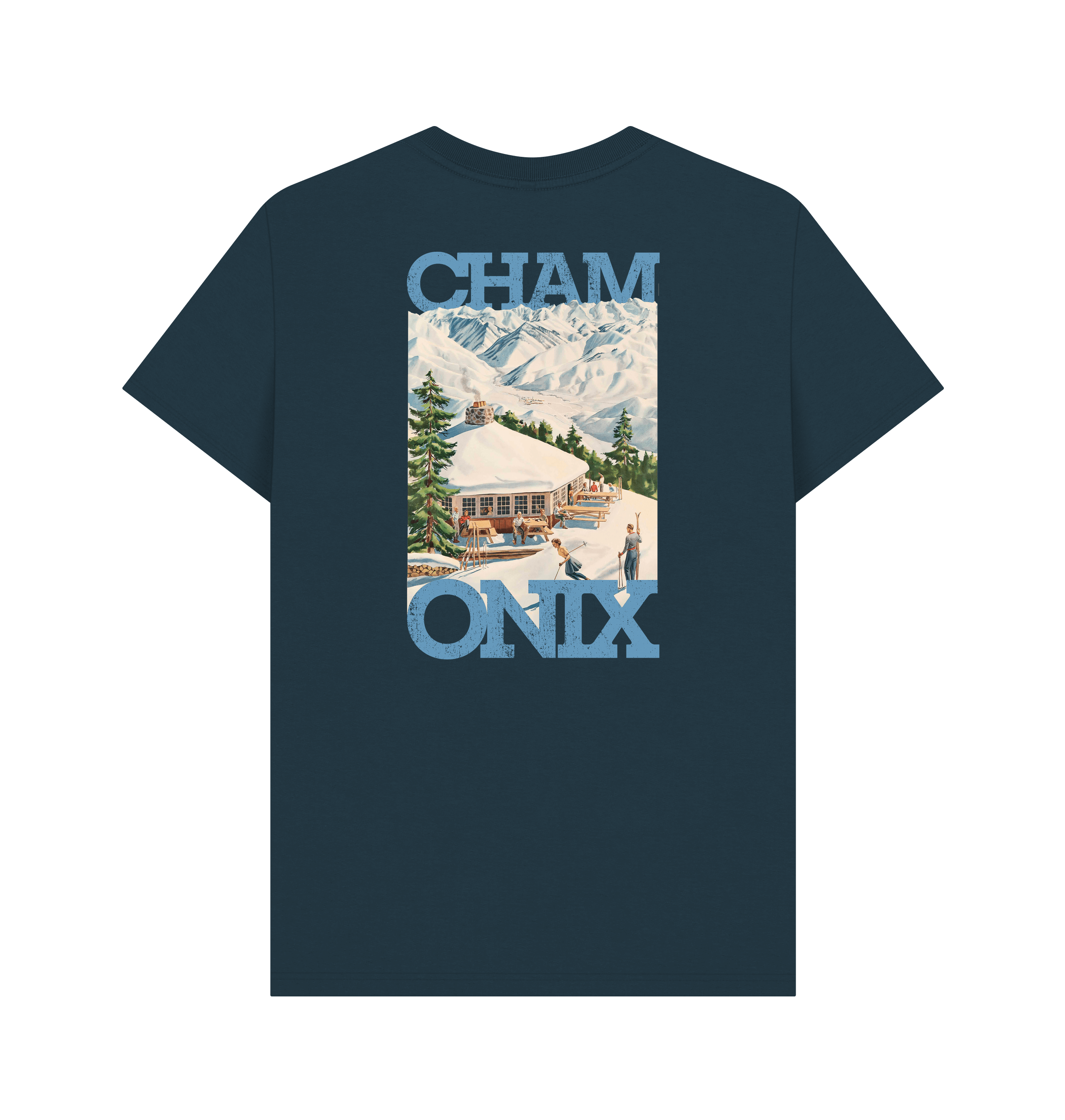 Denim Blue Printed T-shirt Back