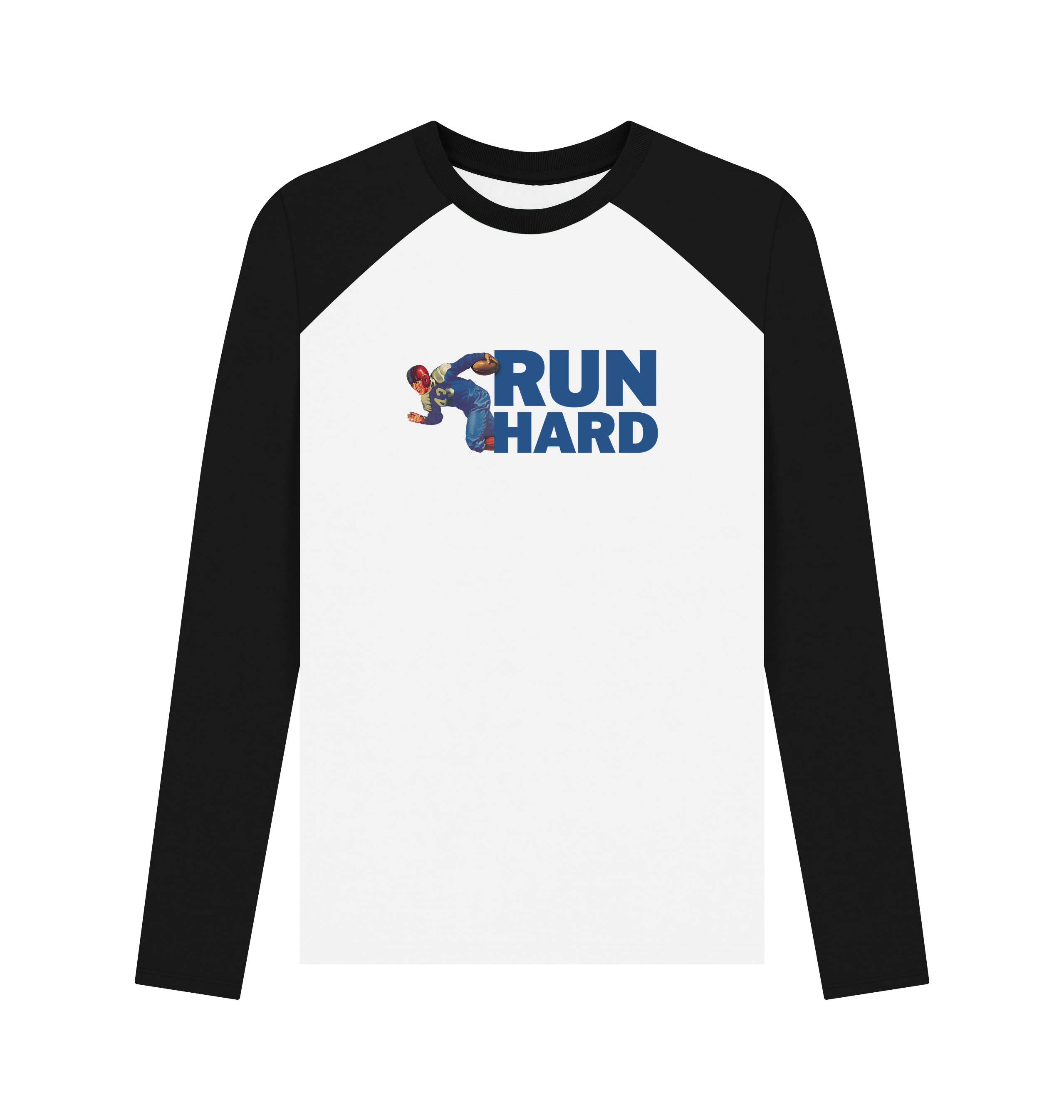 Black-White Printed Baseball T-shirt Front