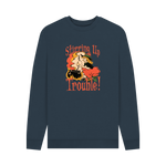 Navy Blue Printed Sweater Front