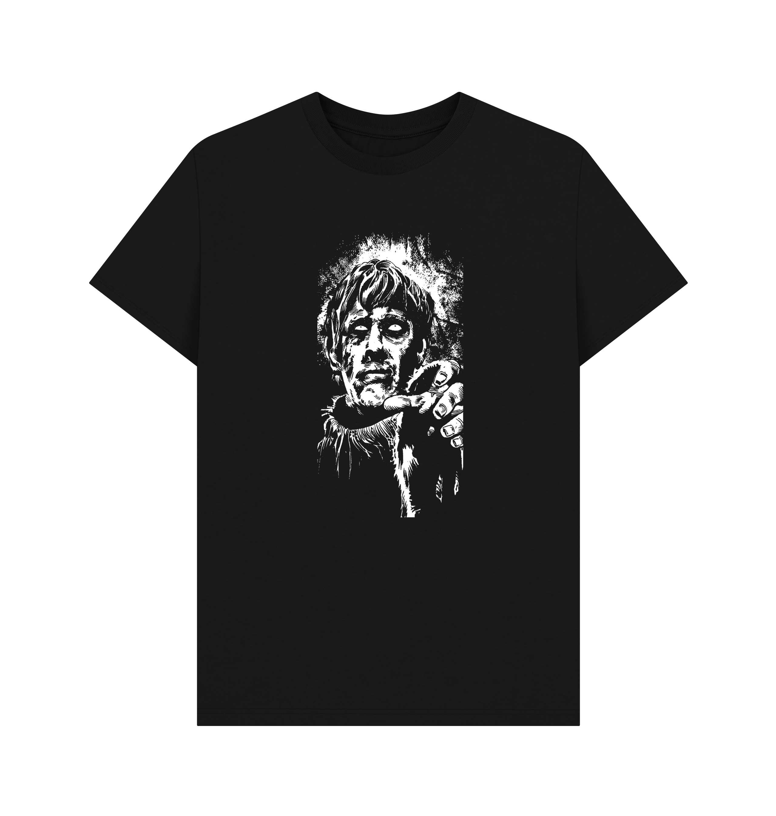 Black Printed T-shirt Front