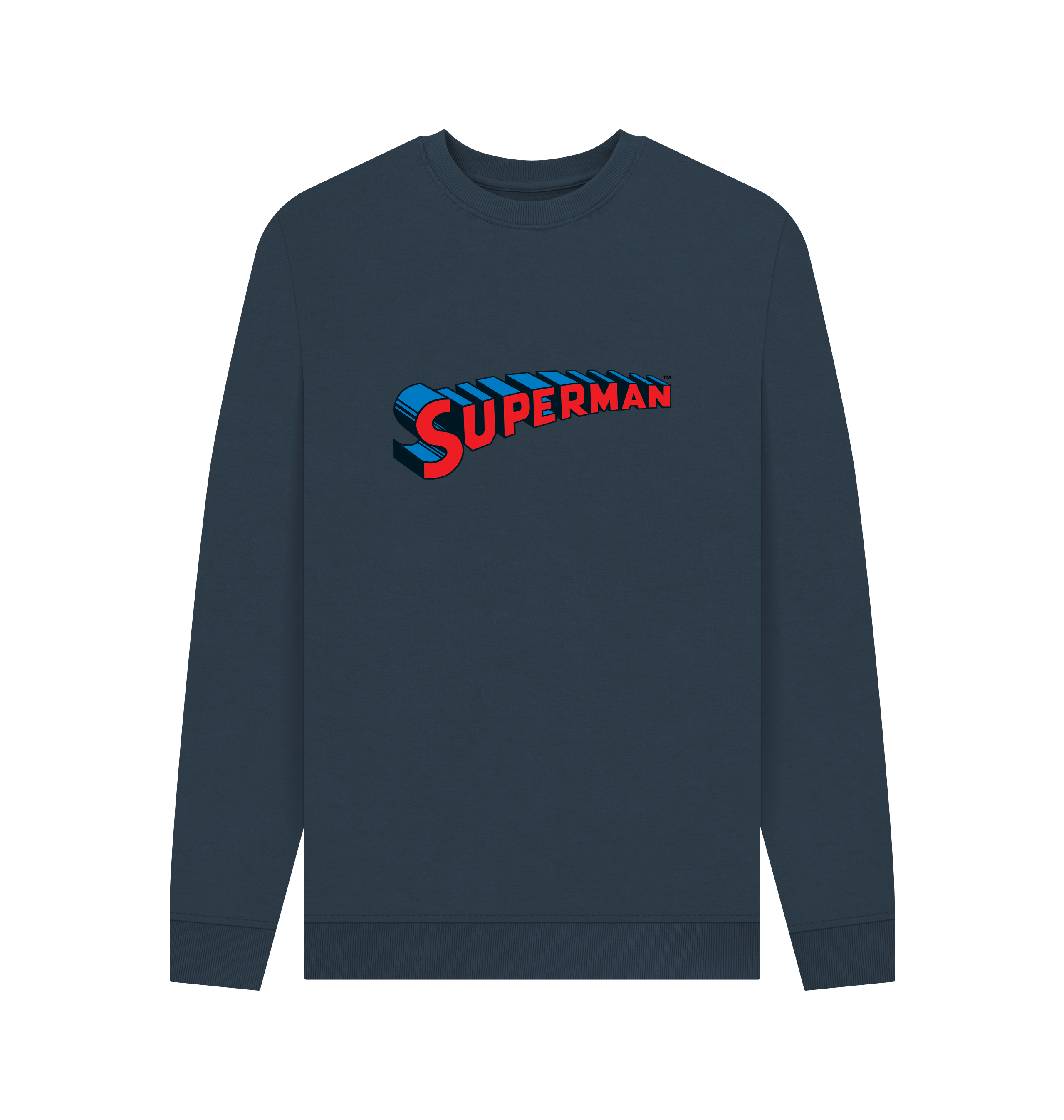 Navy Blue Printed Sweater Front