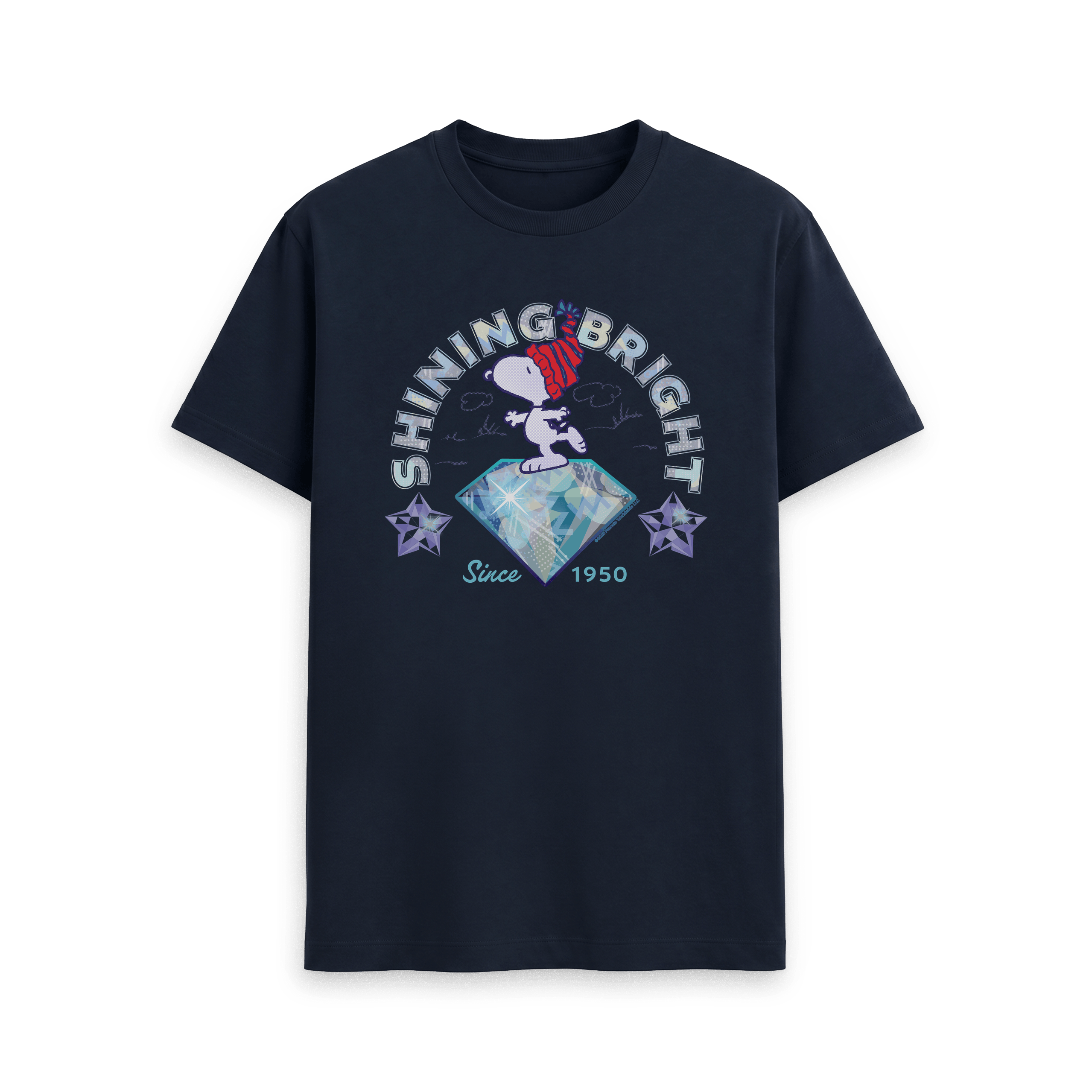 Navy Blue Printed T-shirt Front