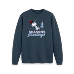 Navy Blue Printed Sweater Front