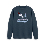 Navy Blue Printed Sweater Front