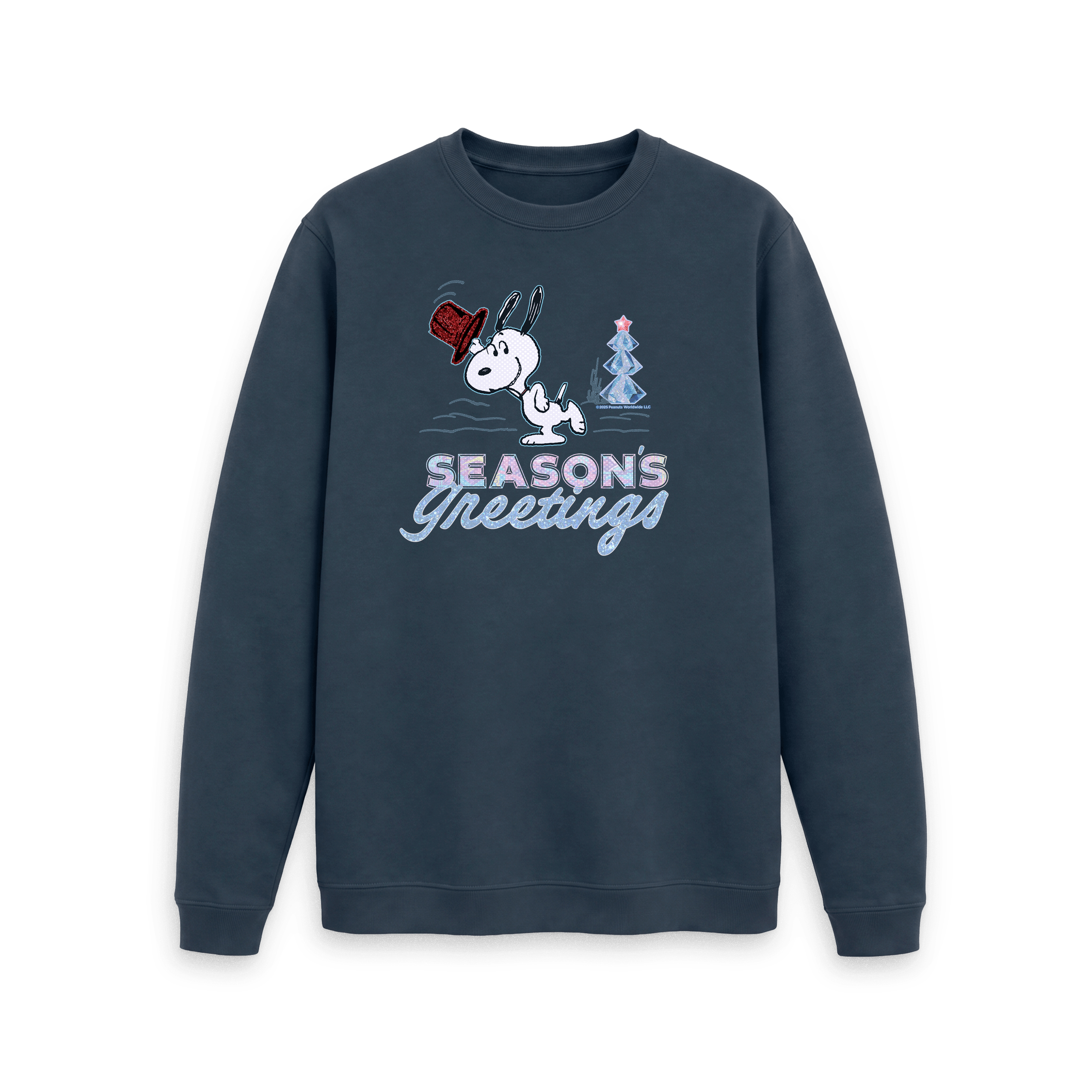 Navy Blue Printed Sweater Front