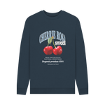 Navy Blue Printed Sweater Front