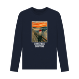 Navy Blue Printed Long Sleeve T Shirt Front