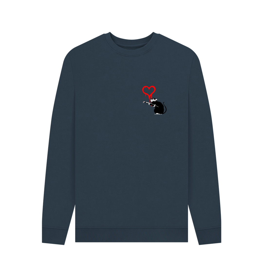 Navy Blue Printed Sweater Front