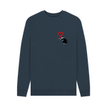 Navy Blue Printed Sweater Front