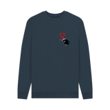 Navy Blue Printed Sweater Front