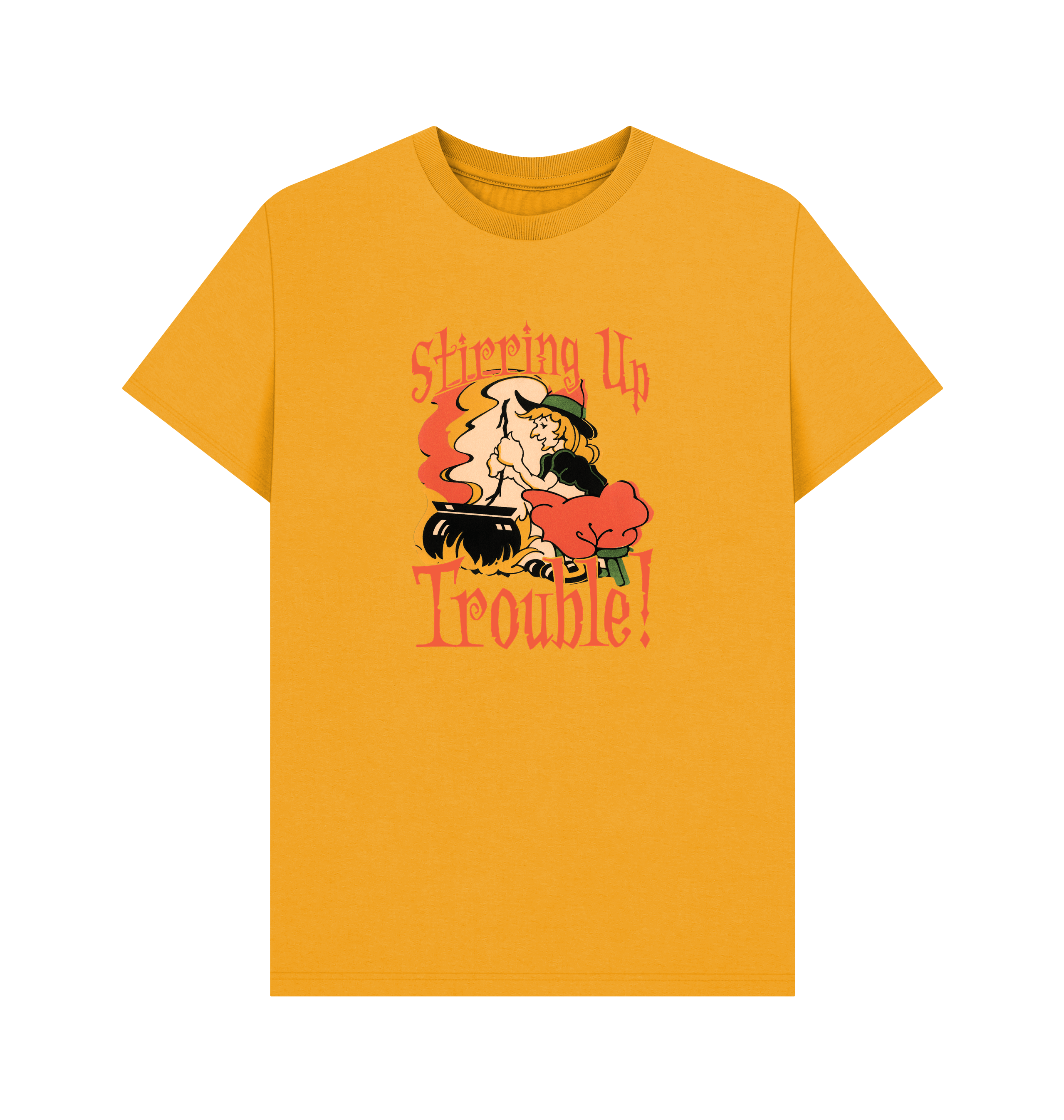 Mustard Printed T-shirt Front