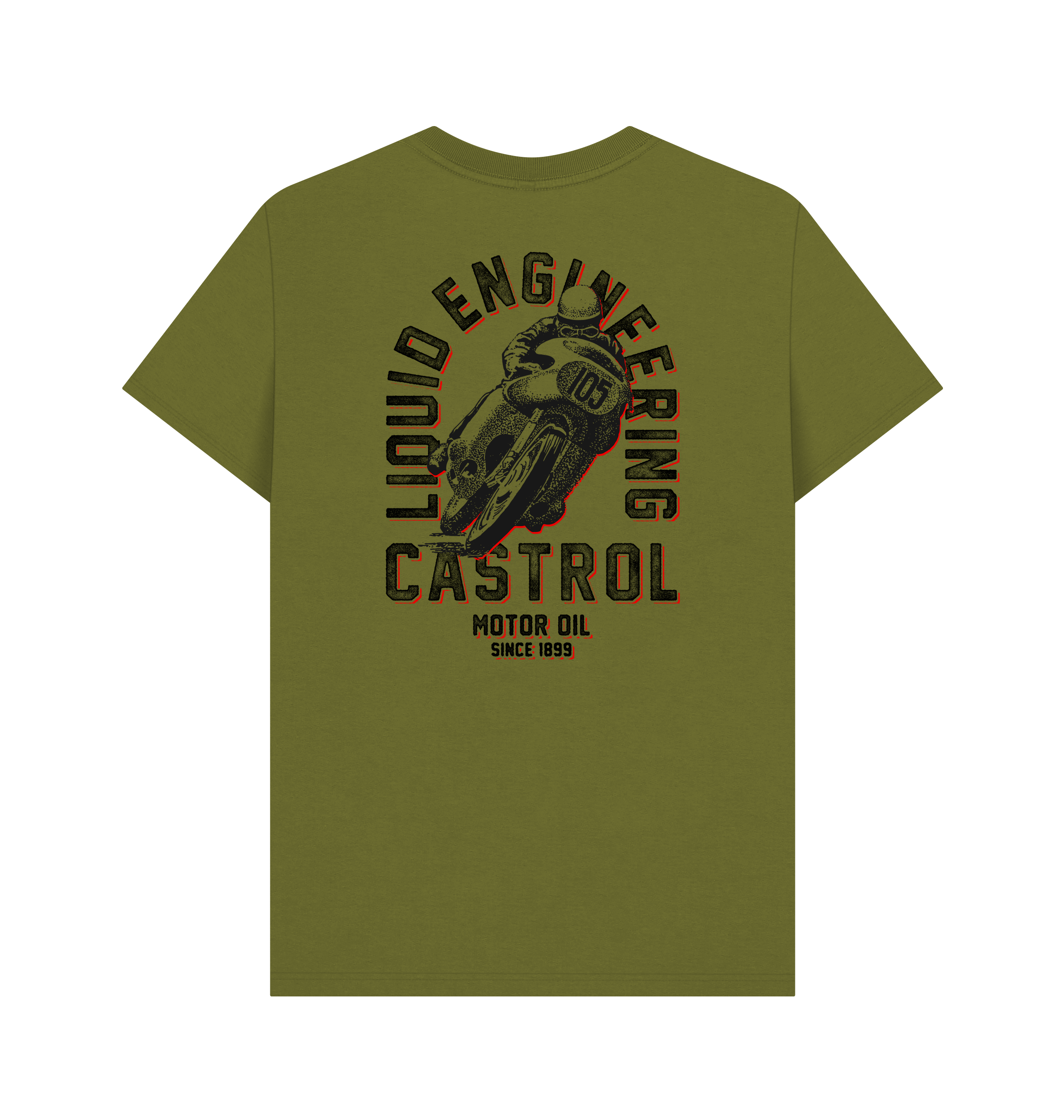 Moss Green Printed T-shirt Back