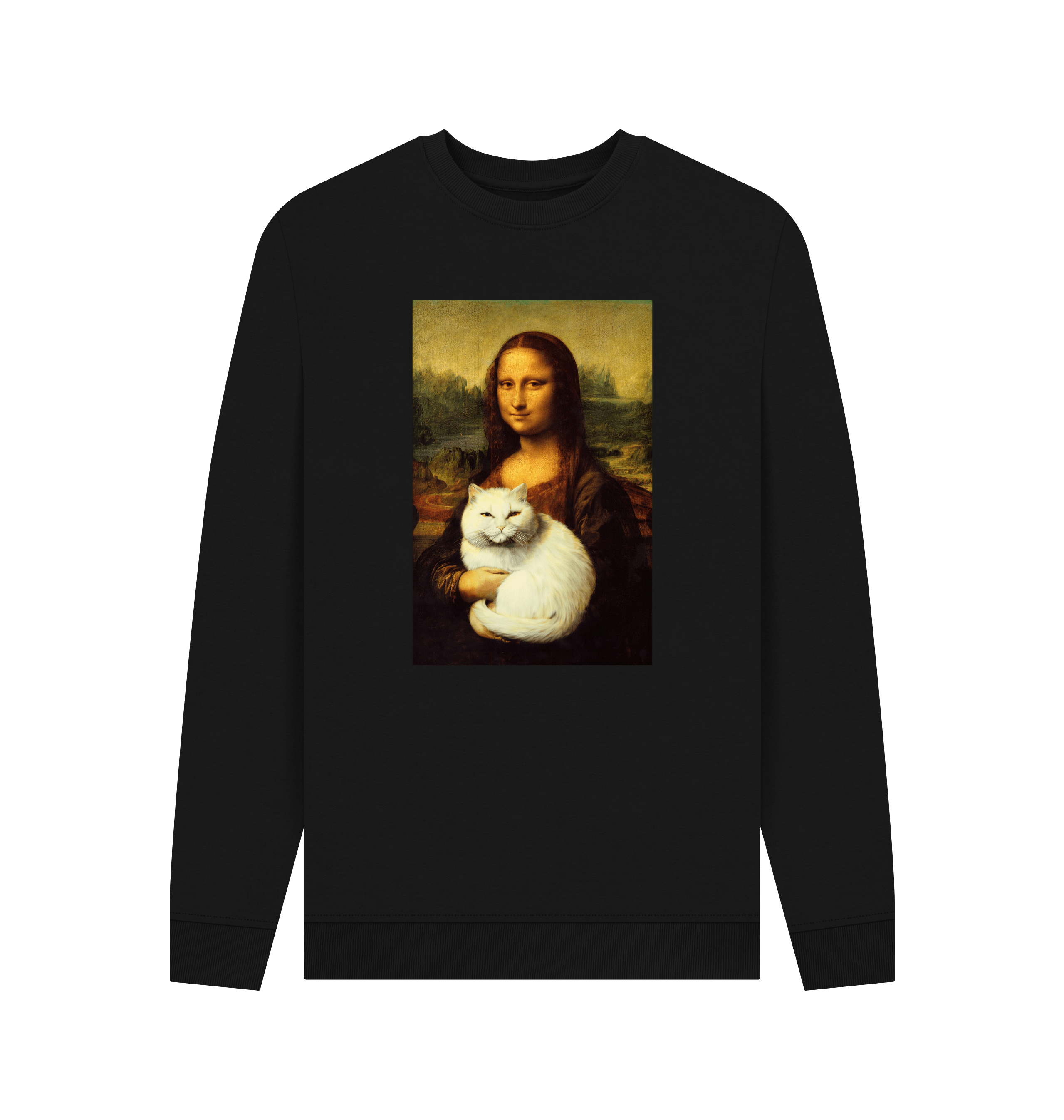 Black Printed Sweater Front