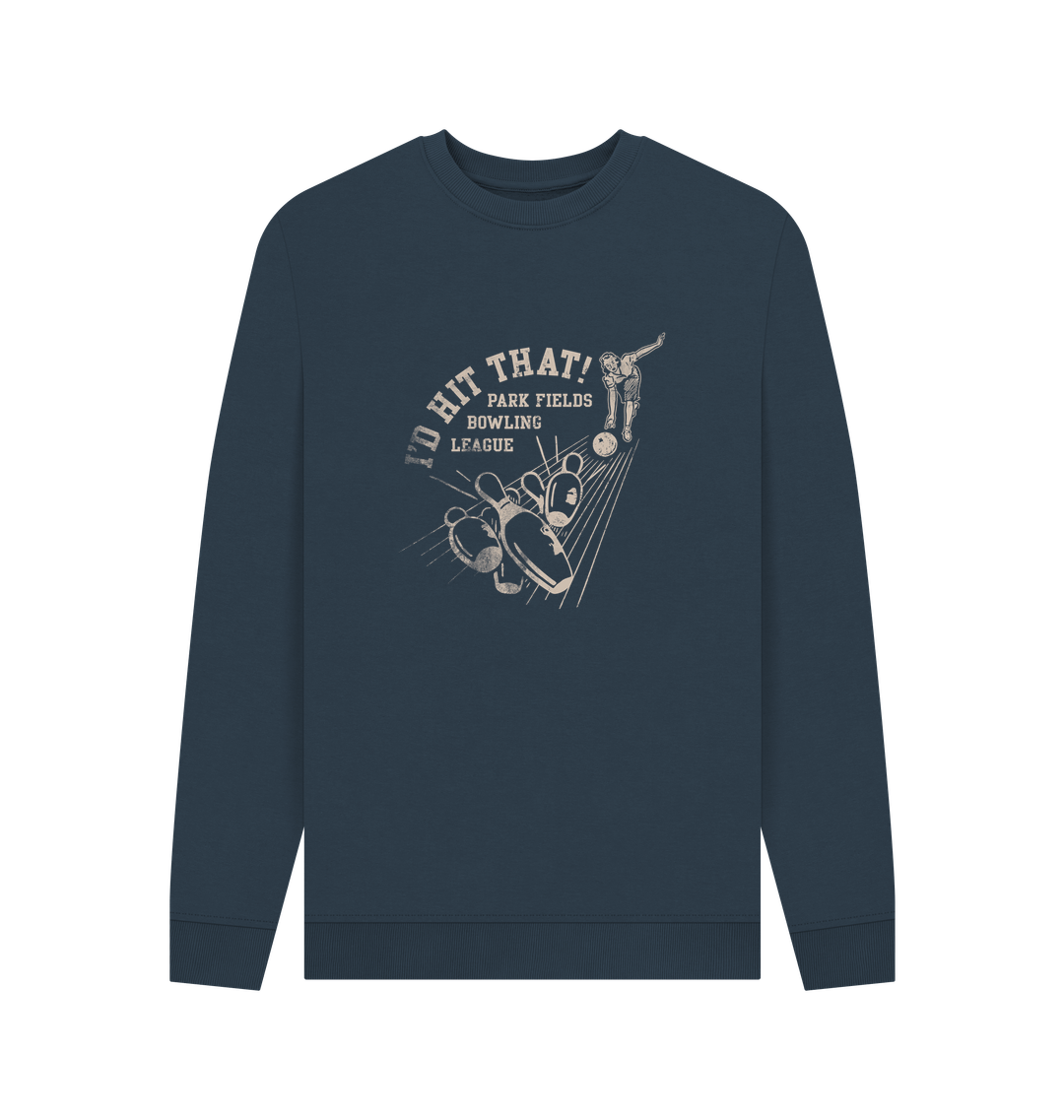 Navy Blue Printed Sweater Front
