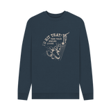 Navy Blue Printed Sweater Front