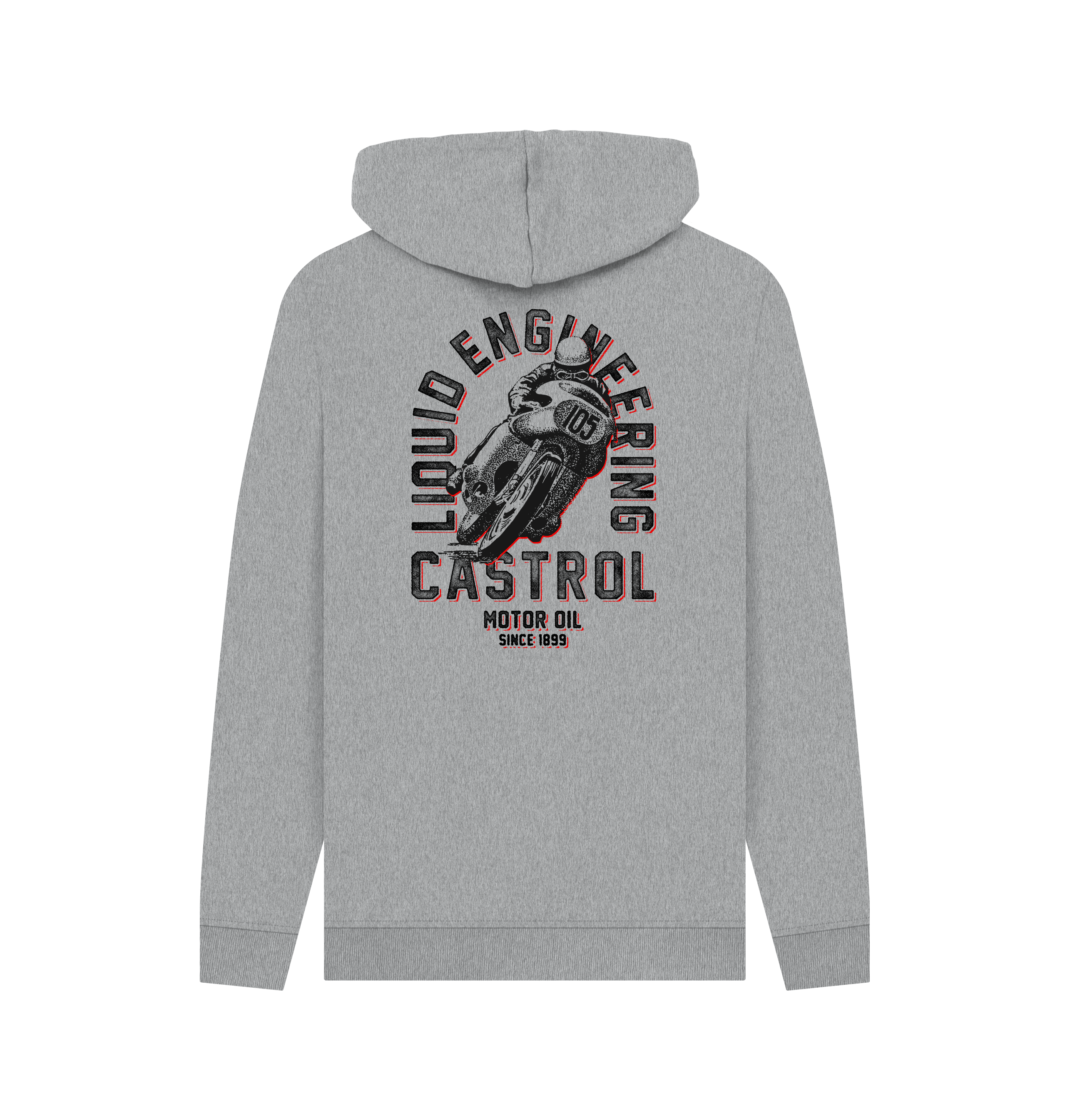 Light Heather Printed Hoody Back
