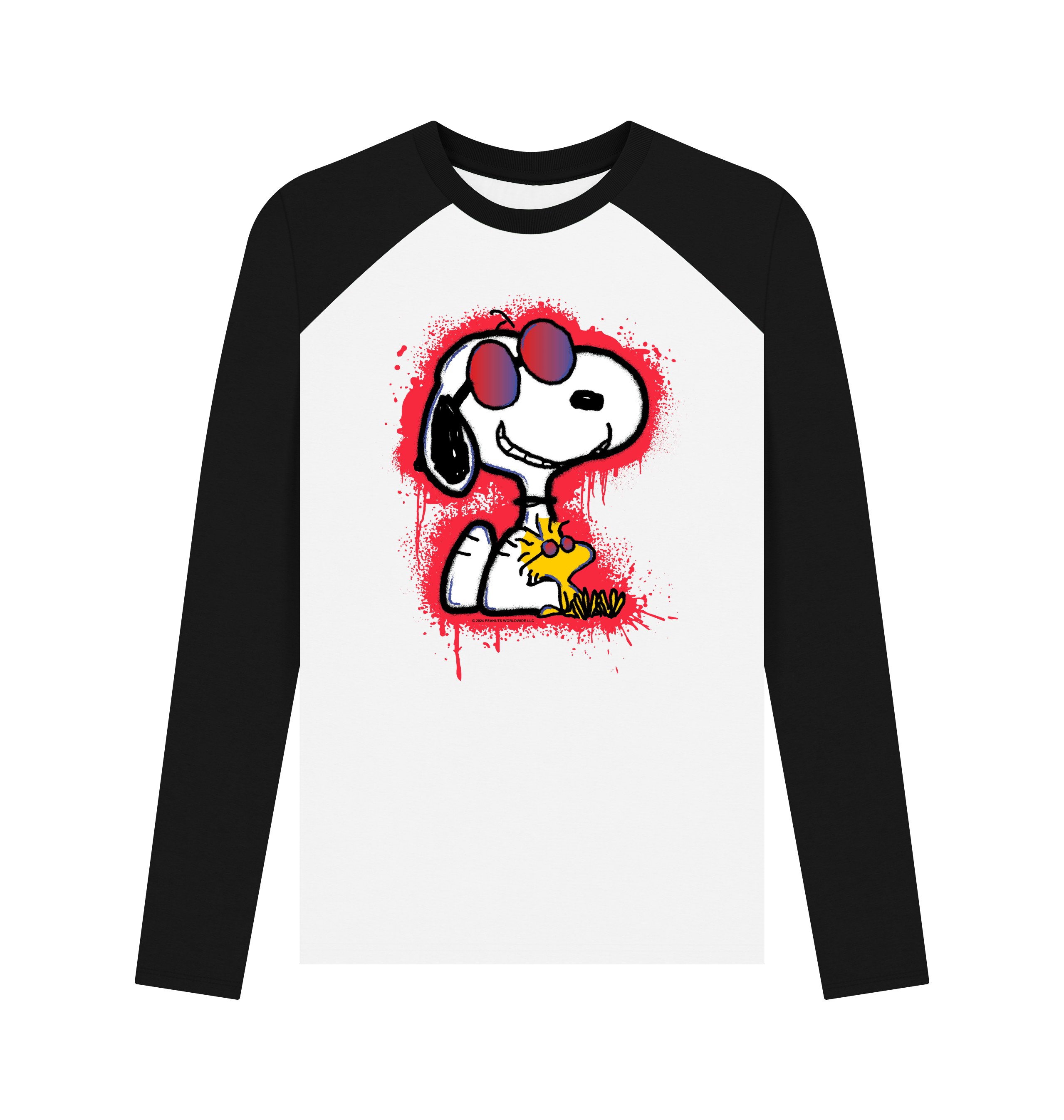 Black-White Printed Baseball T-shirt Front