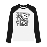 Black-White Printed Baseball T-shirt Front