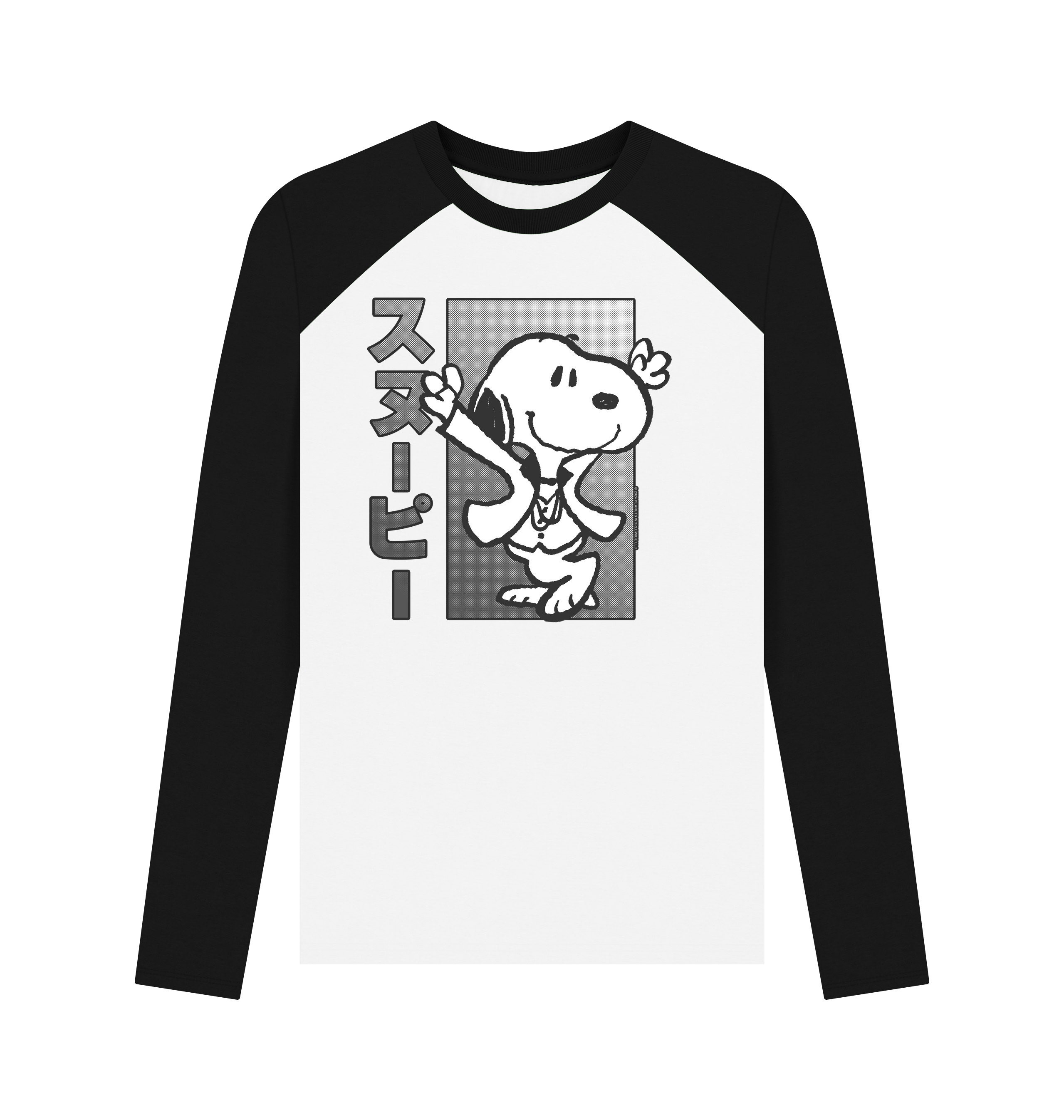 Black-White Printed Baseball T-shirt Front
