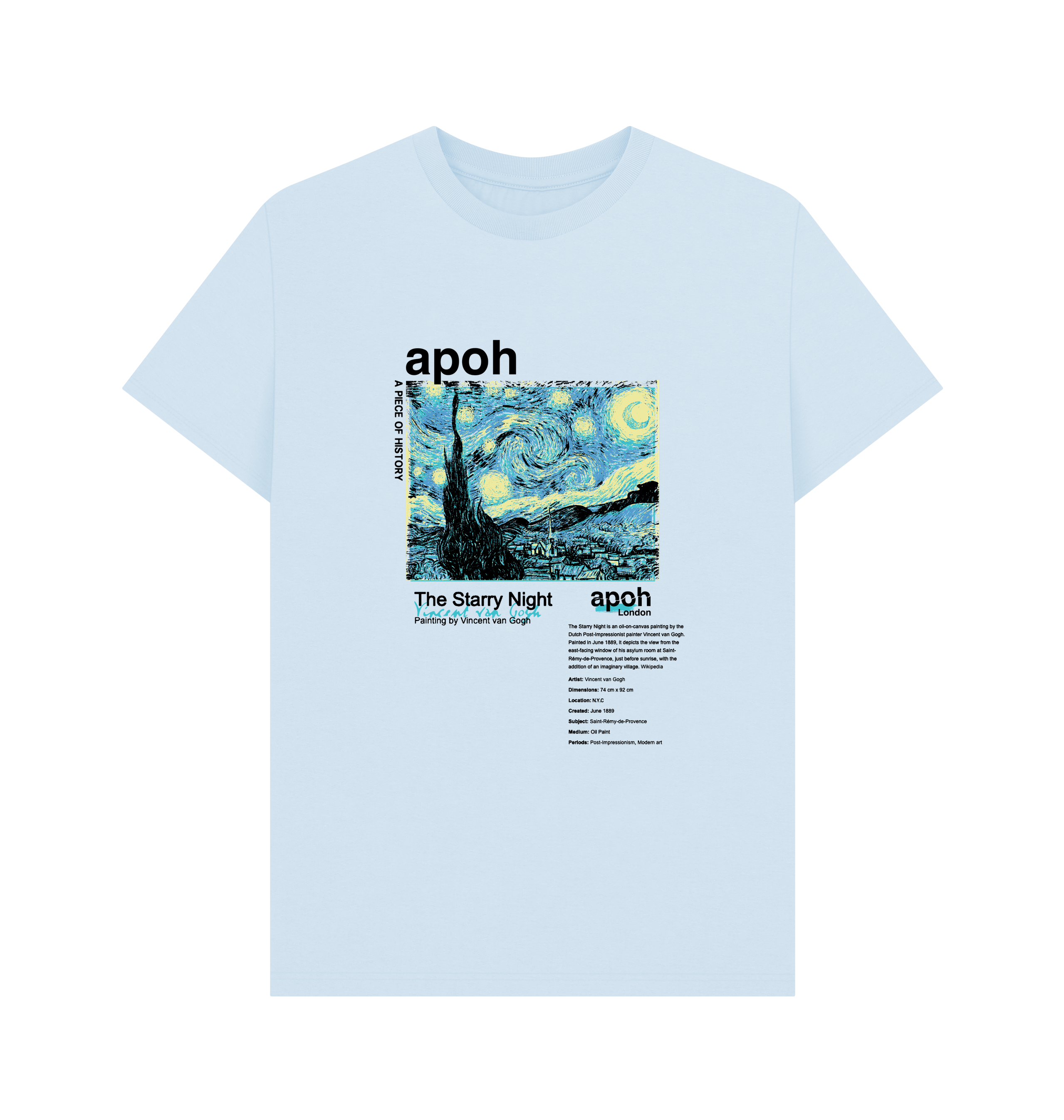 Sky Blue Printed T-shirt Front