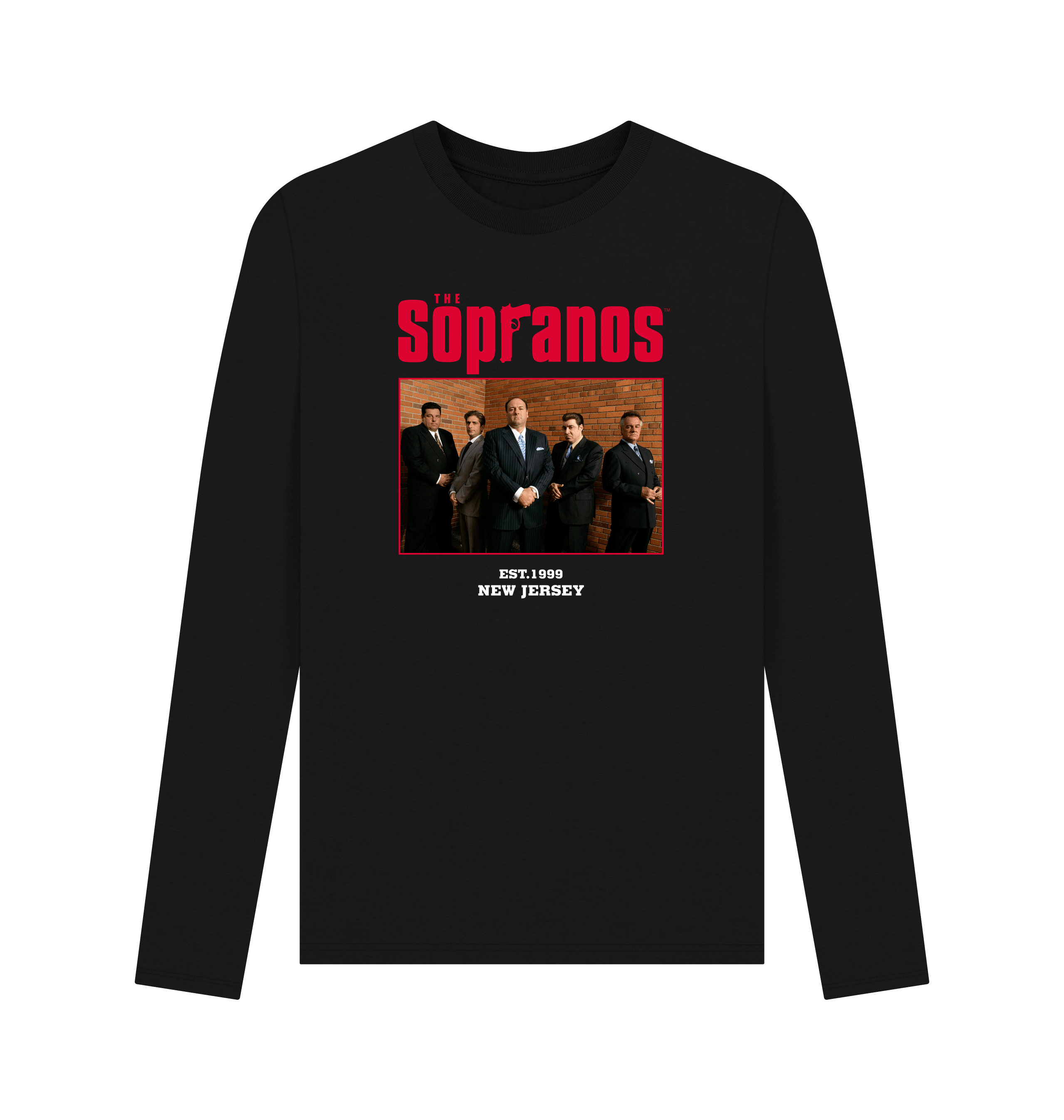 Black Printed Long Sleeve T Shirt Front