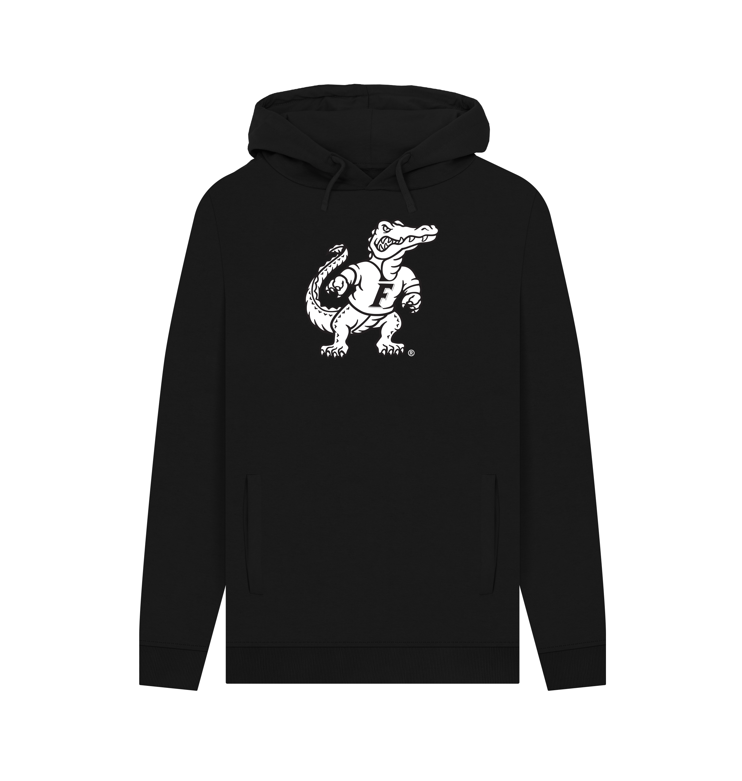 Black Printed Hoody Front