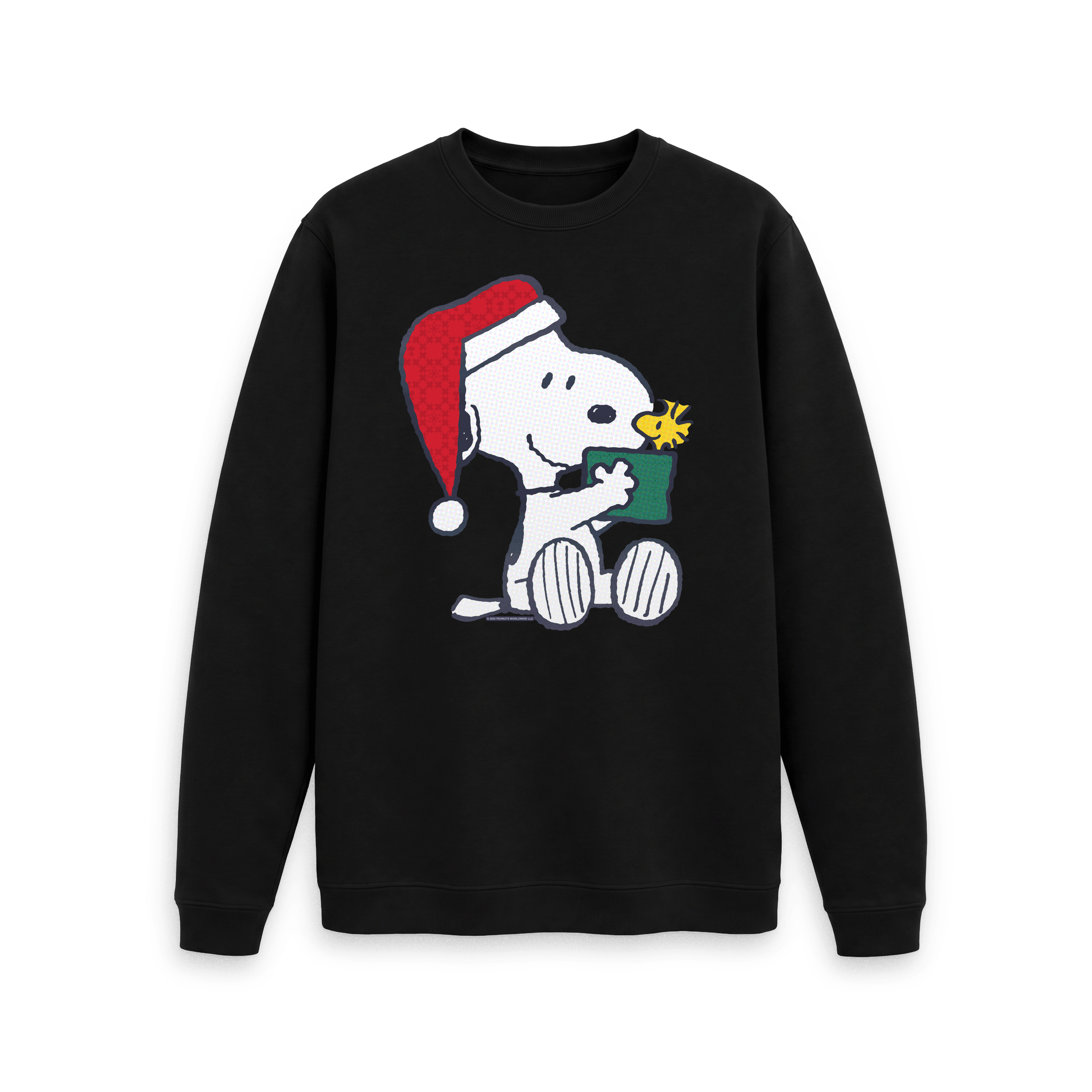 Black Printed Sweater Front