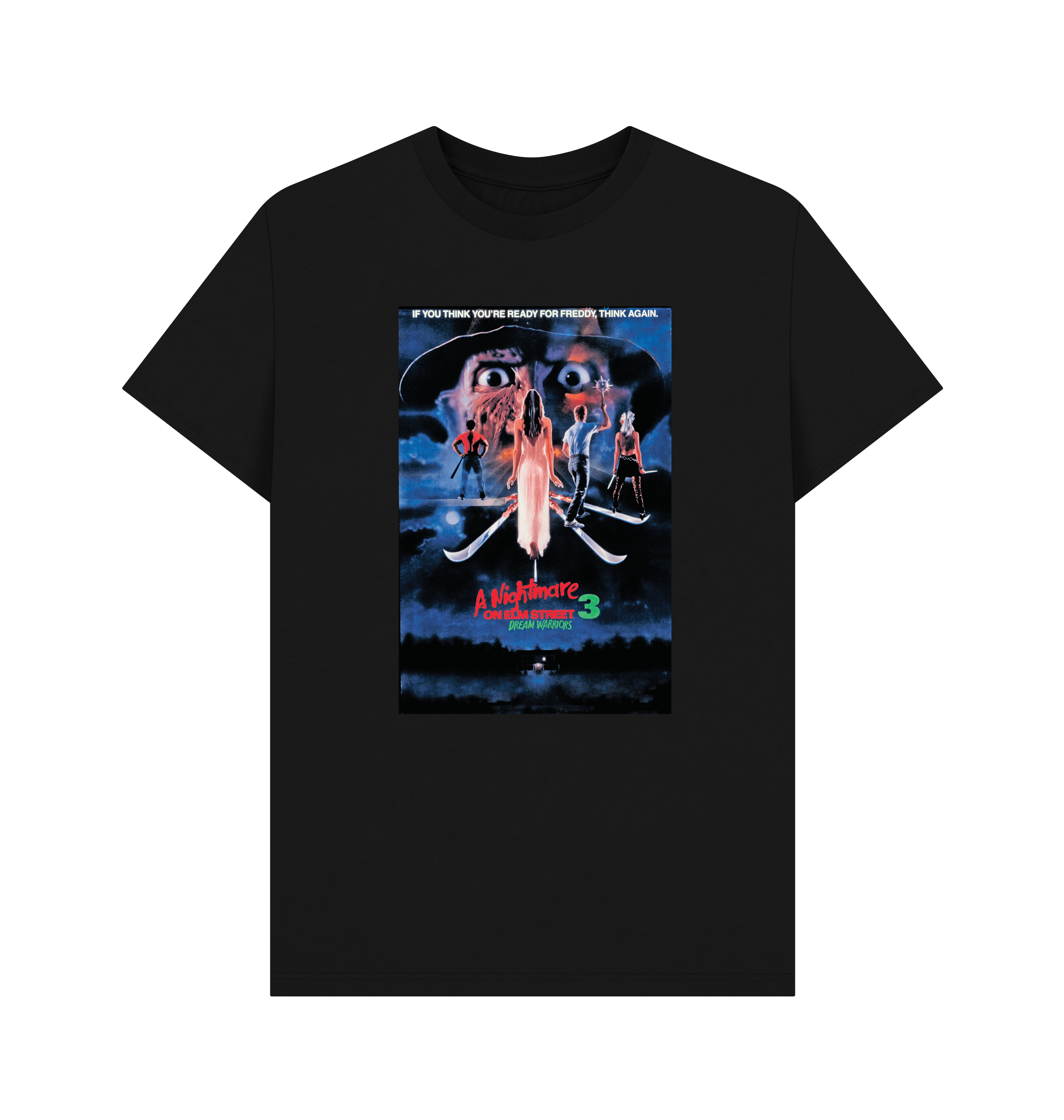 Black Printed T-shirt Front