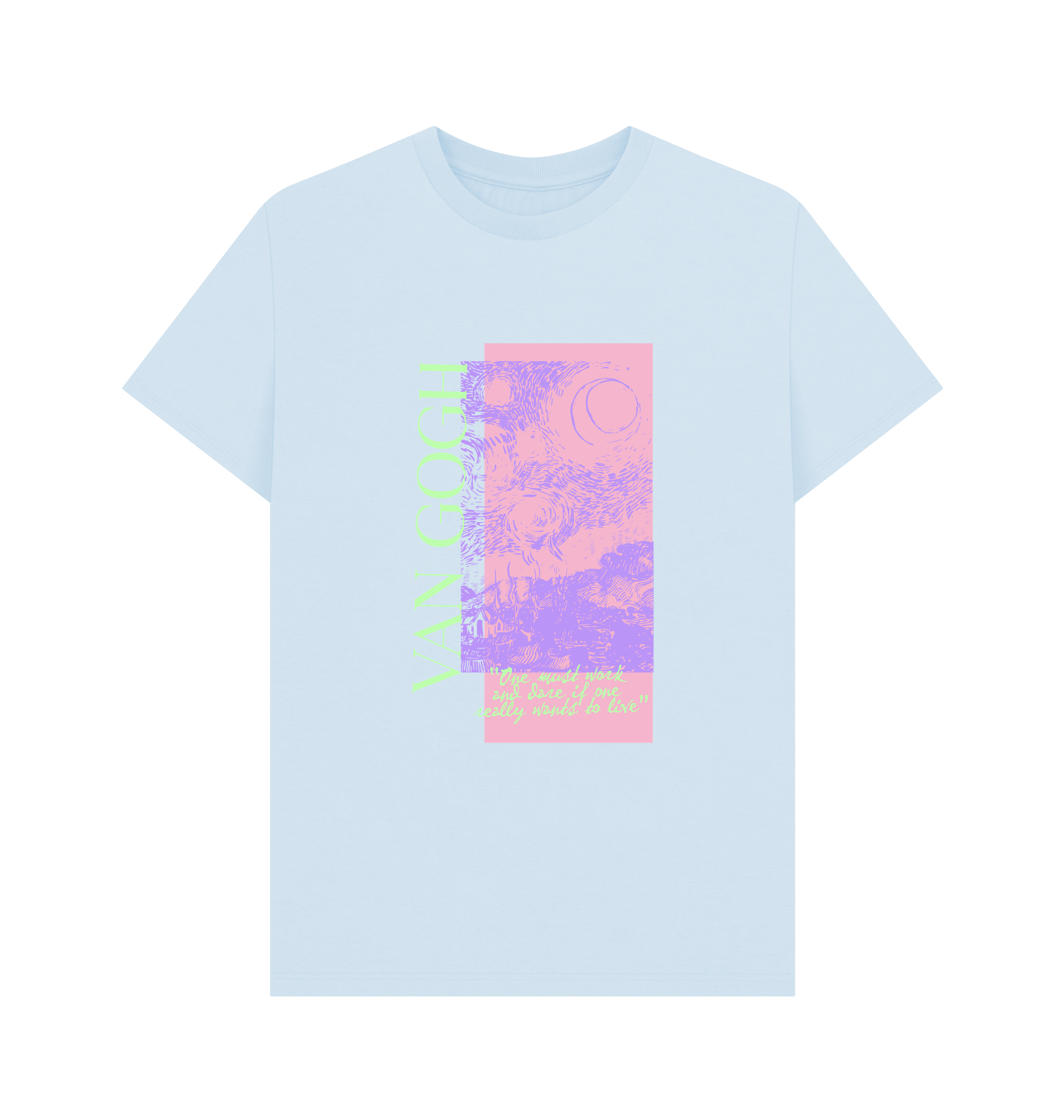 Sky Blue Printed T-shirt Front