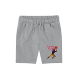 Athletic Grey Printed Mens Shorts Front
