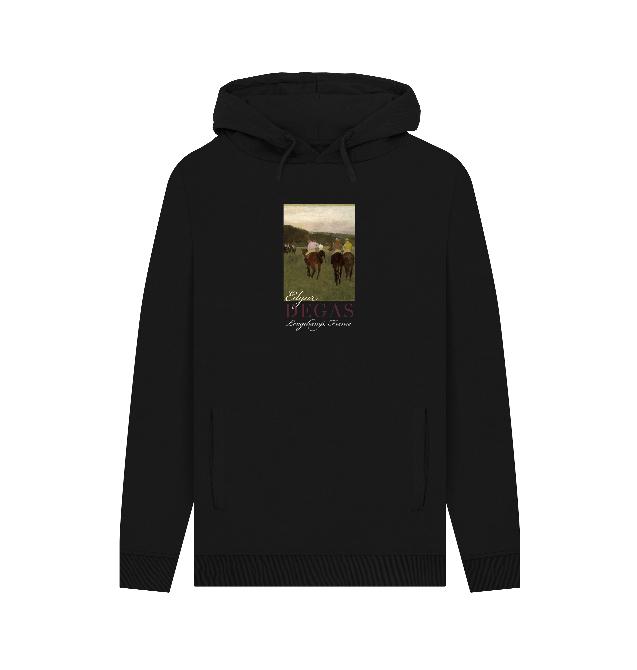 Black Printed Hoody Front