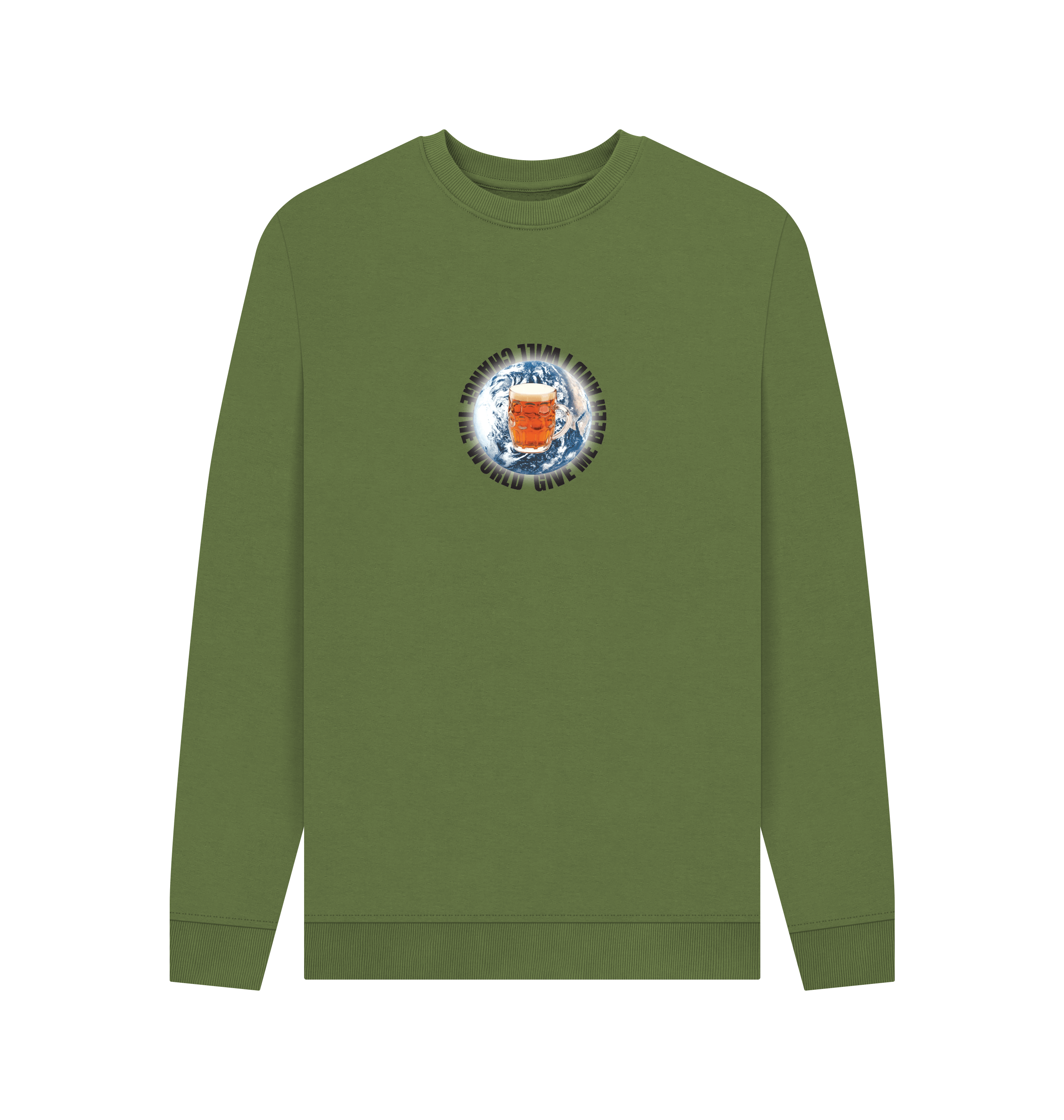 Khaki Printed Sweater Front