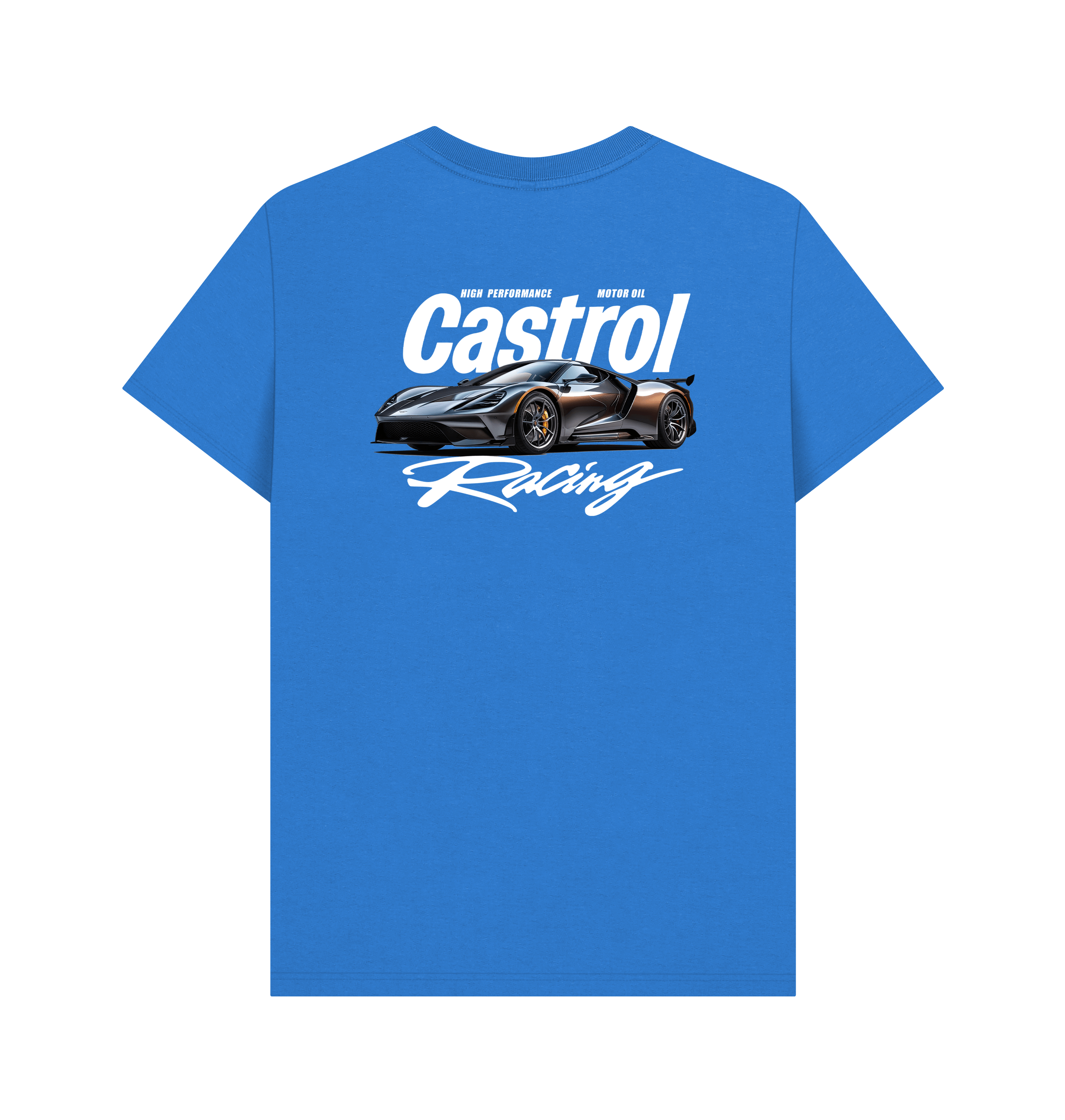 Bright Blue Printed T-shirt Back