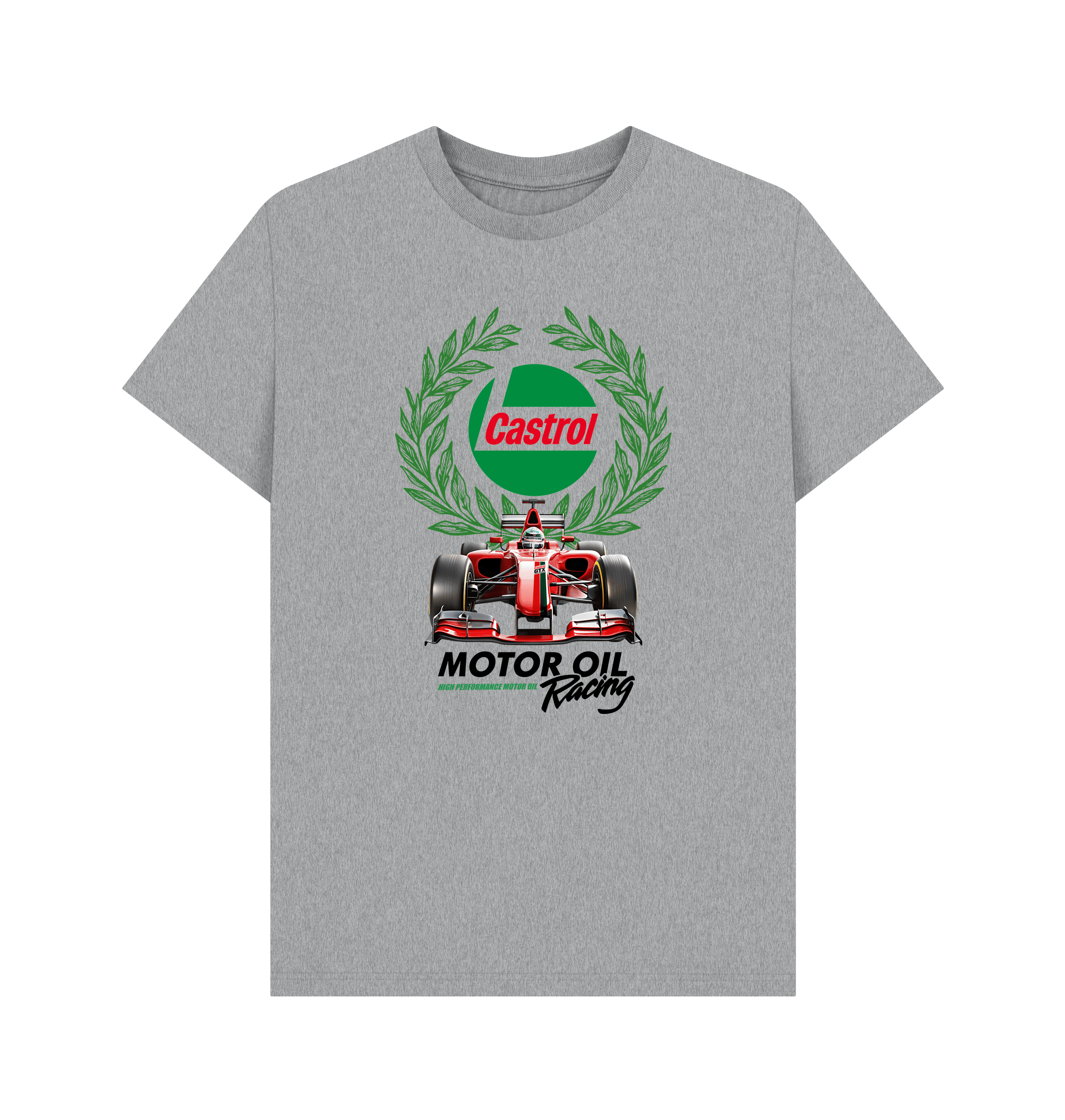 Athletic Grey Printed T-shirt Front