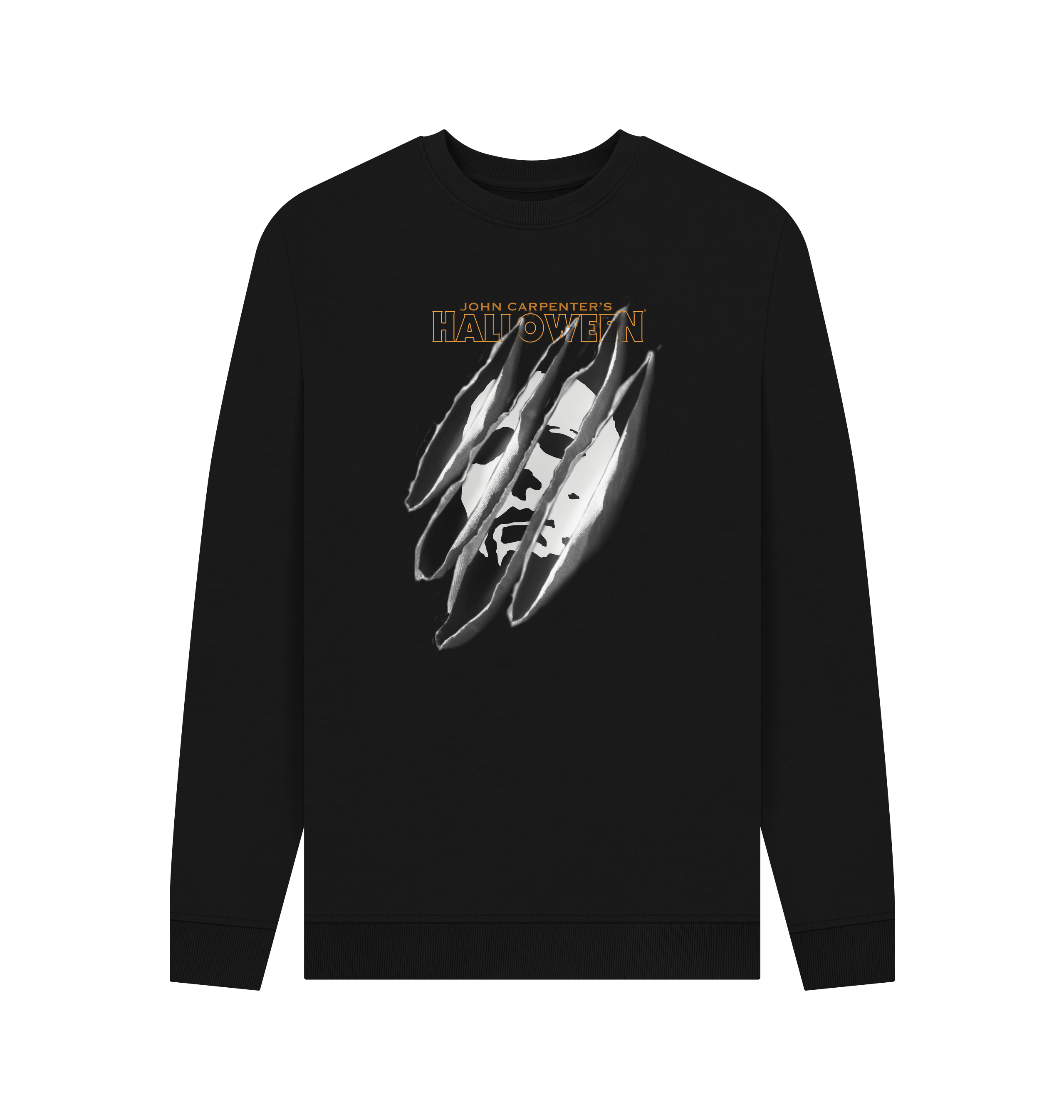 Black Printed Sweater Front