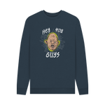 Navy Blue Printed Sweater Front