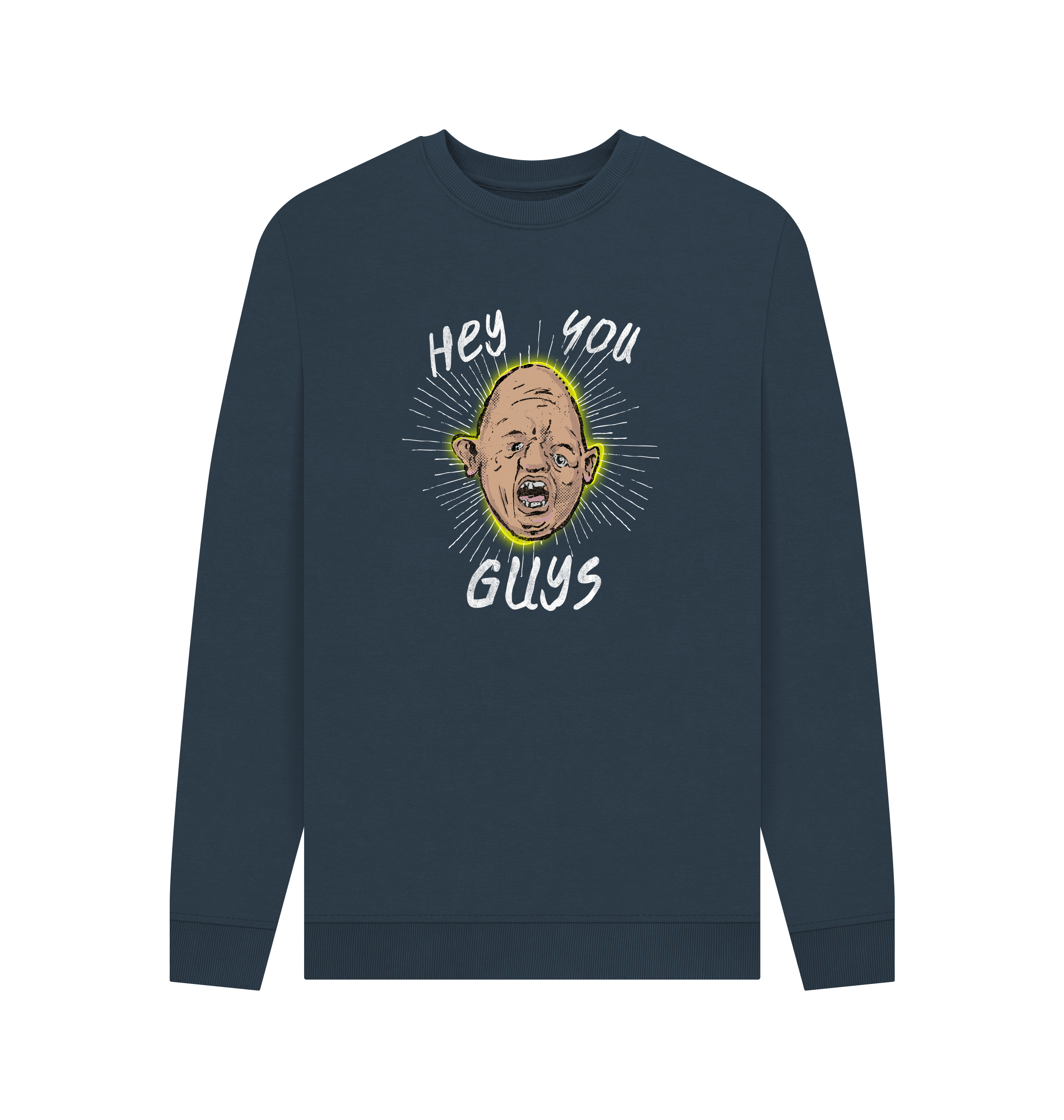 Navy Blue Printed Sweater Front