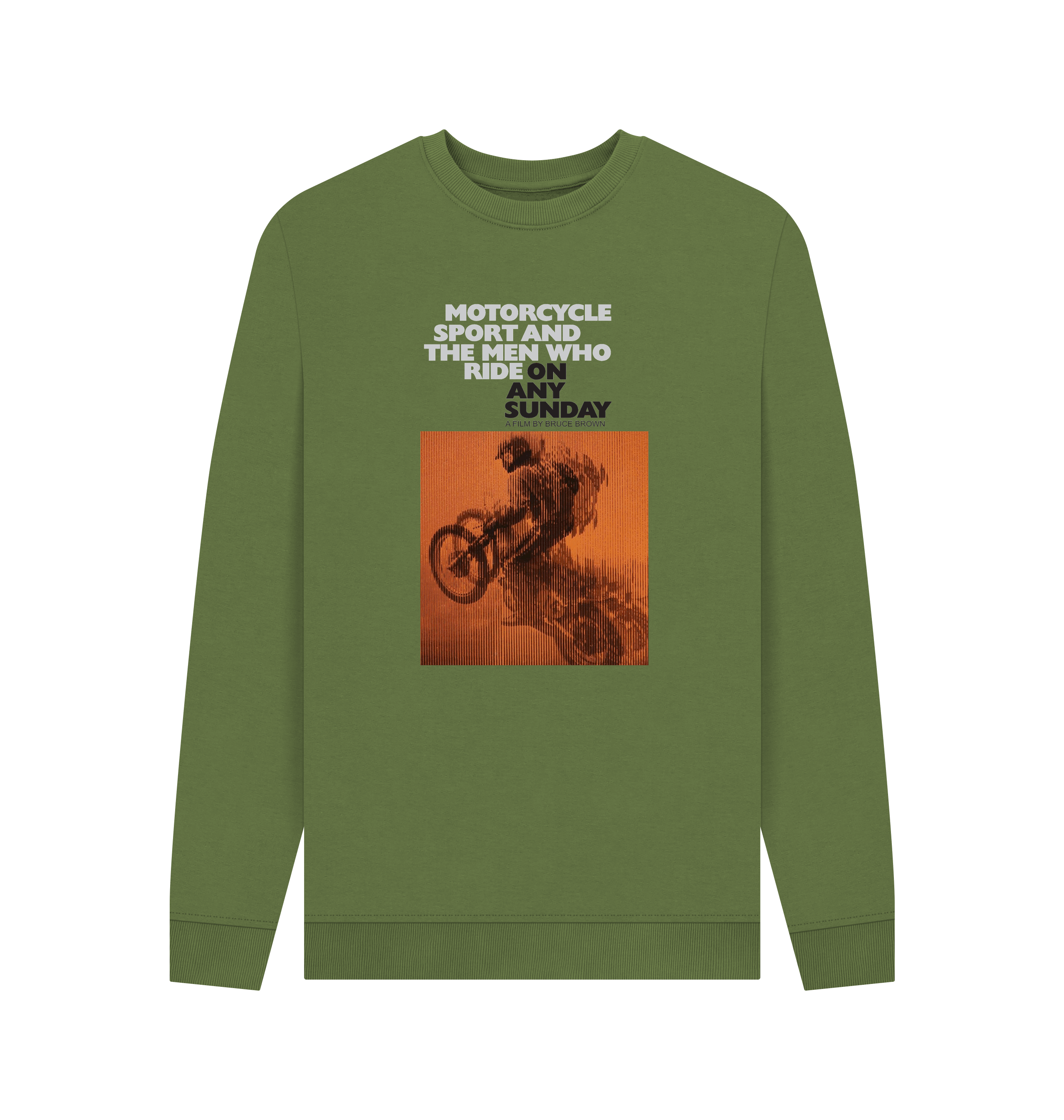 Khaki Printed Sweater Front