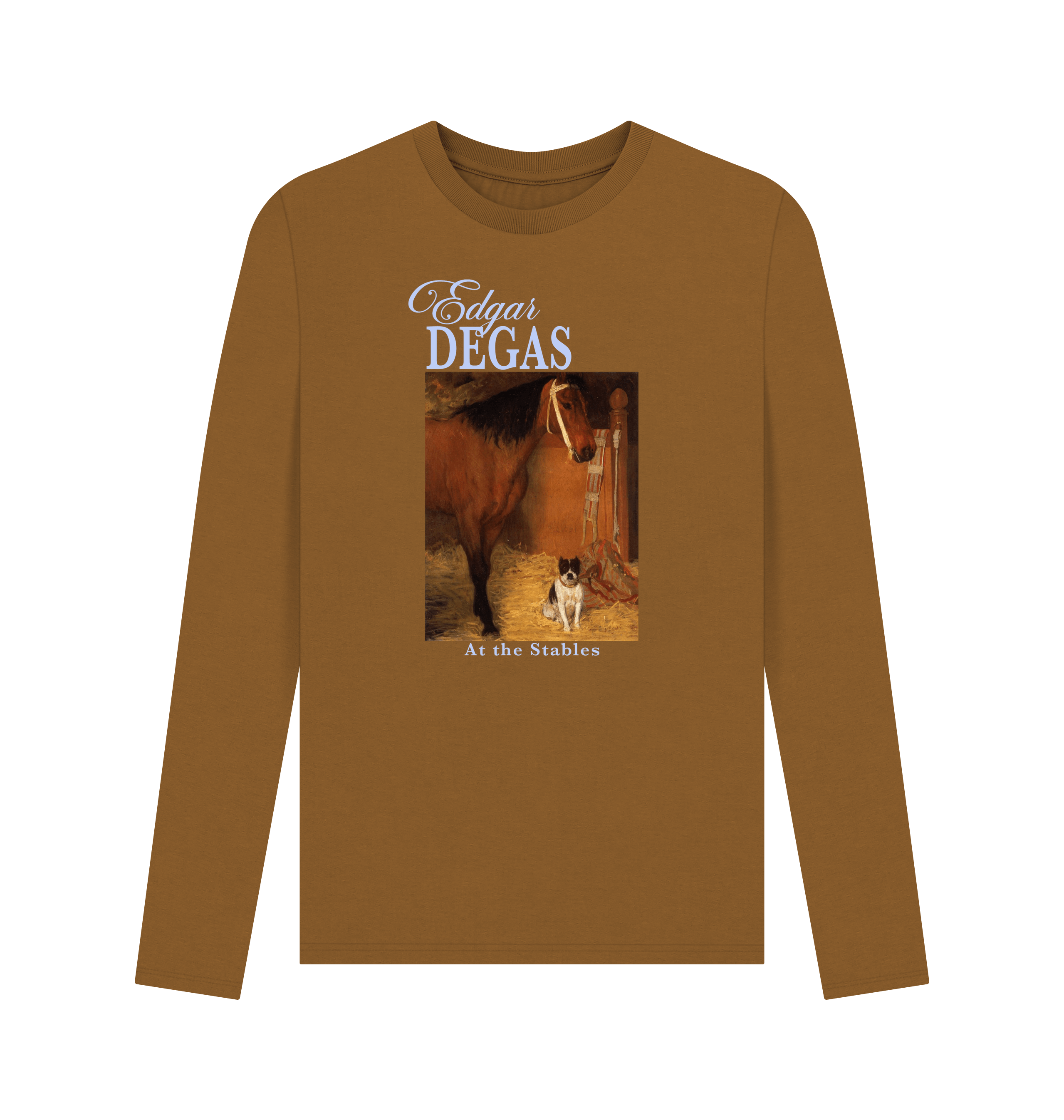 Brown Printed Long Sleeve T Shirt Front