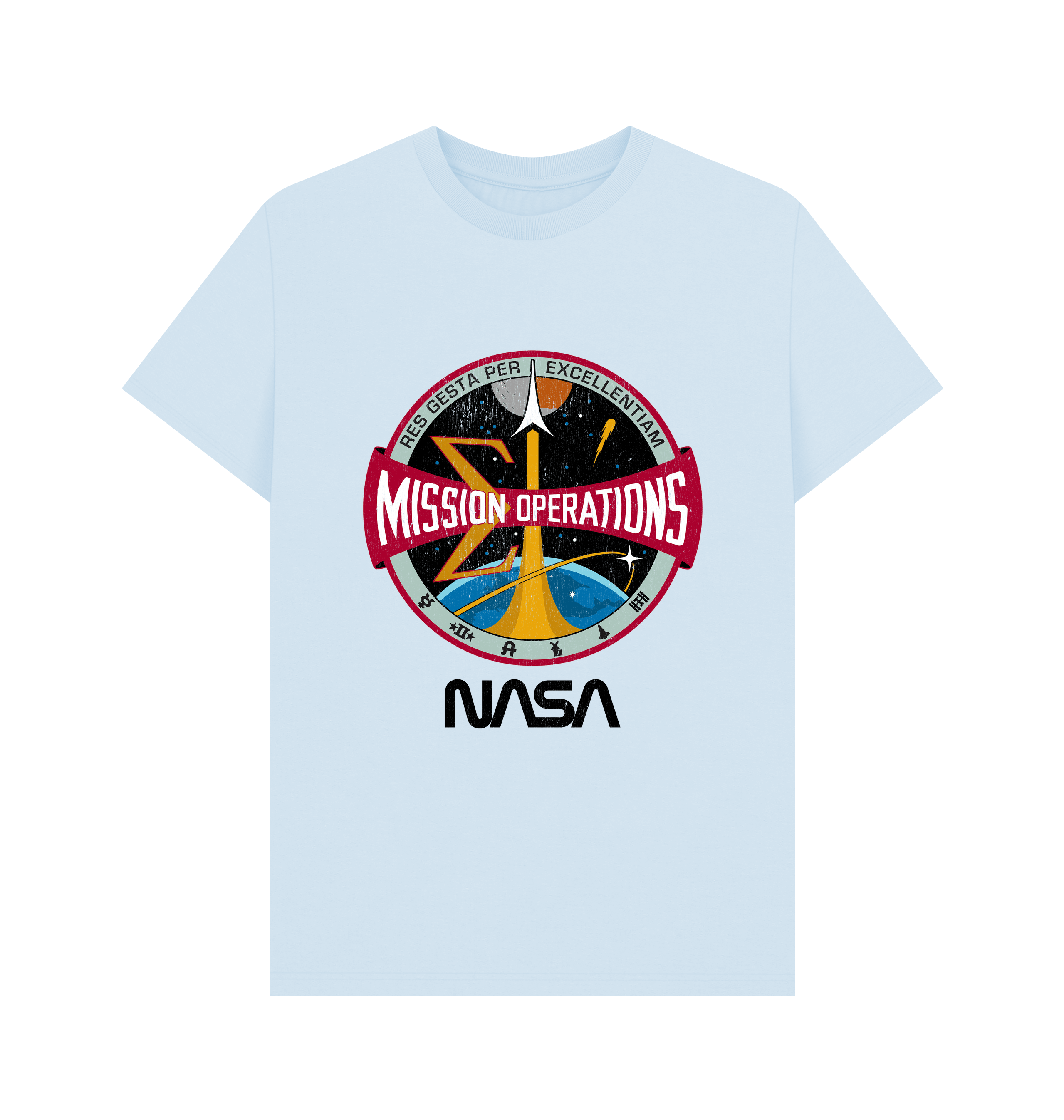 Sky Blue Printed T-shirt Front