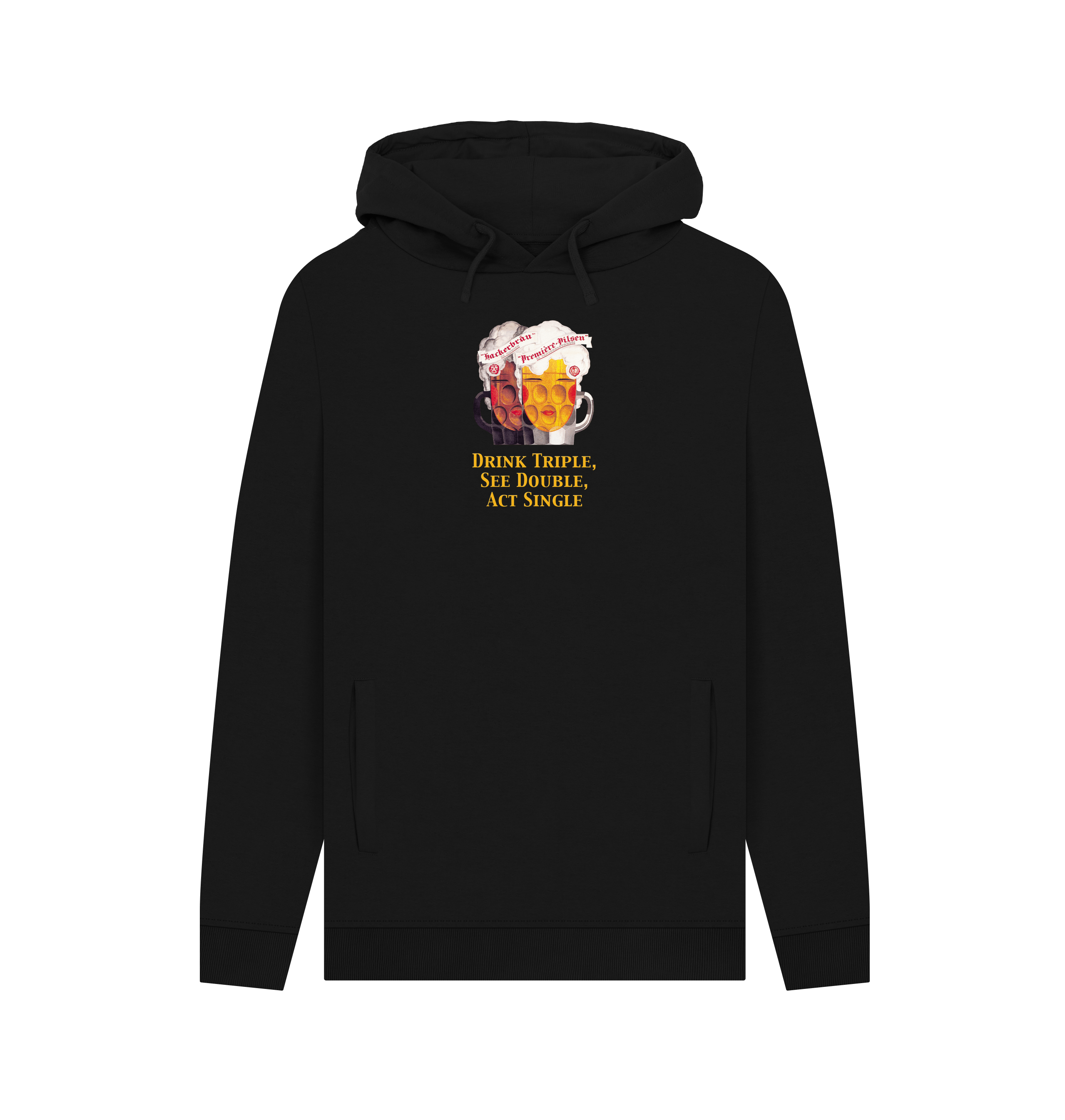 Black Printed Hoody Front