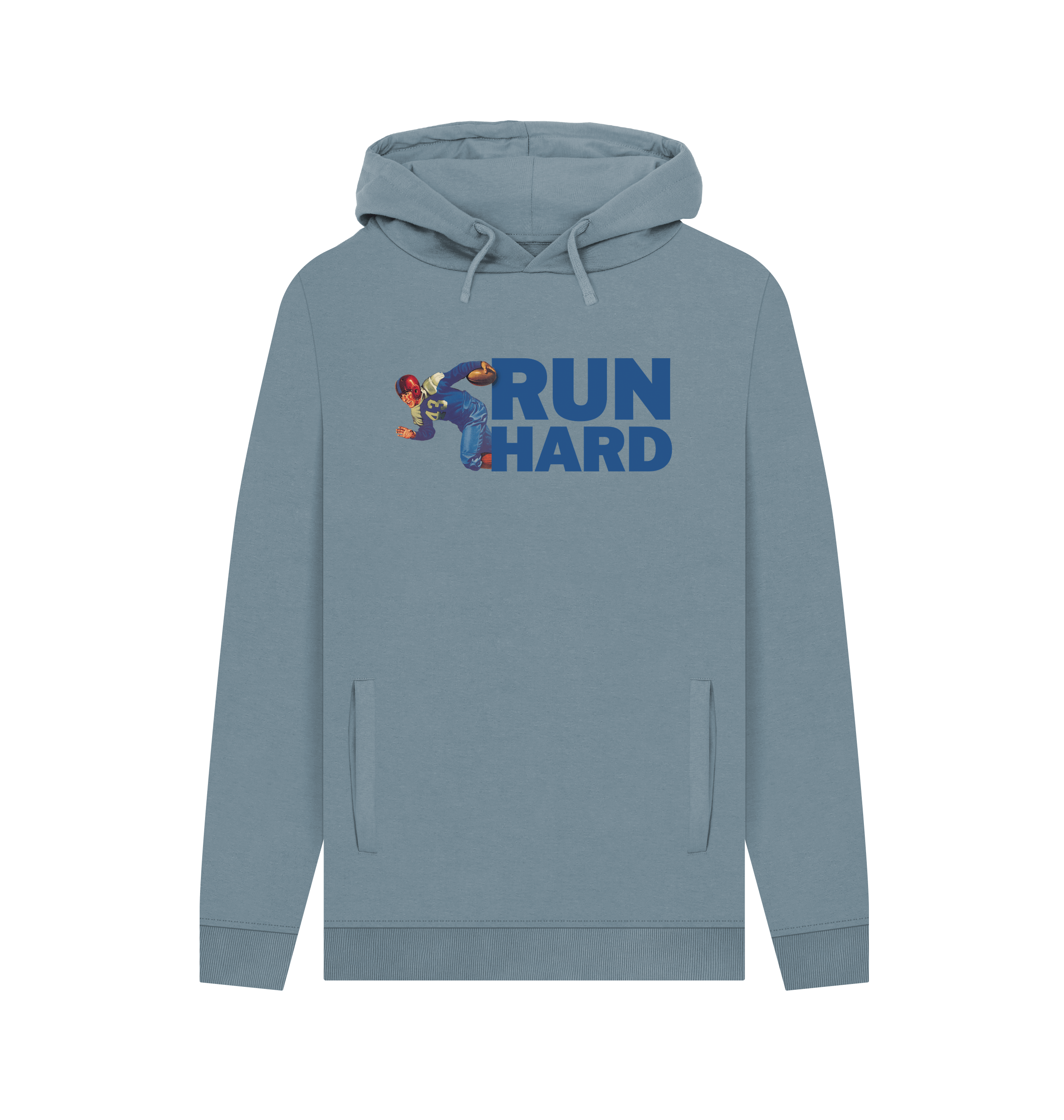 Stone Blue Printed Hoody Front