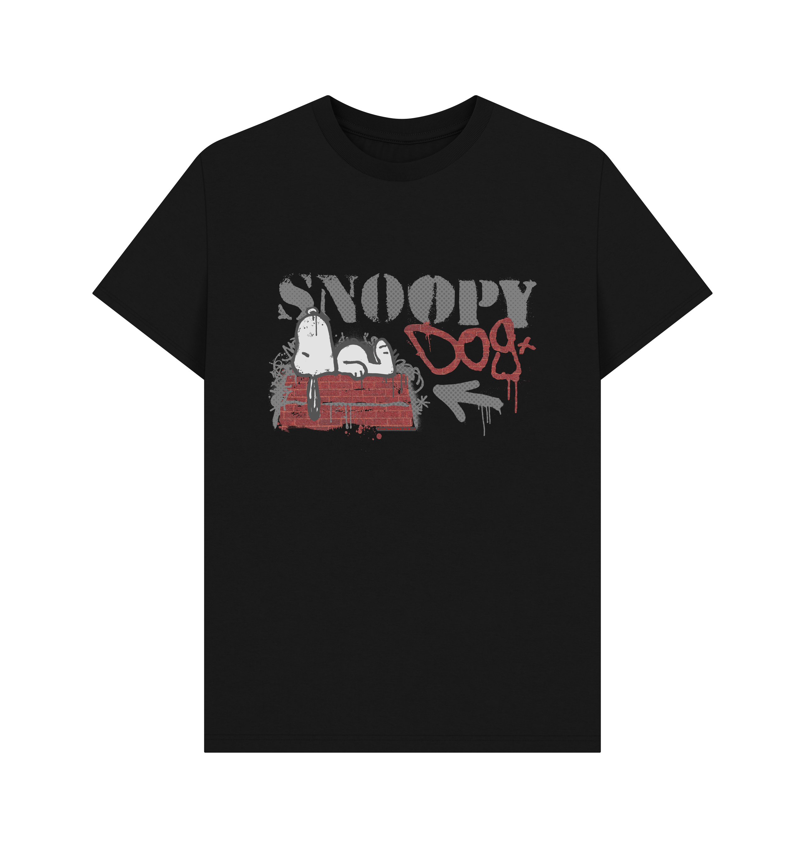 Black Printed T-shirt Front