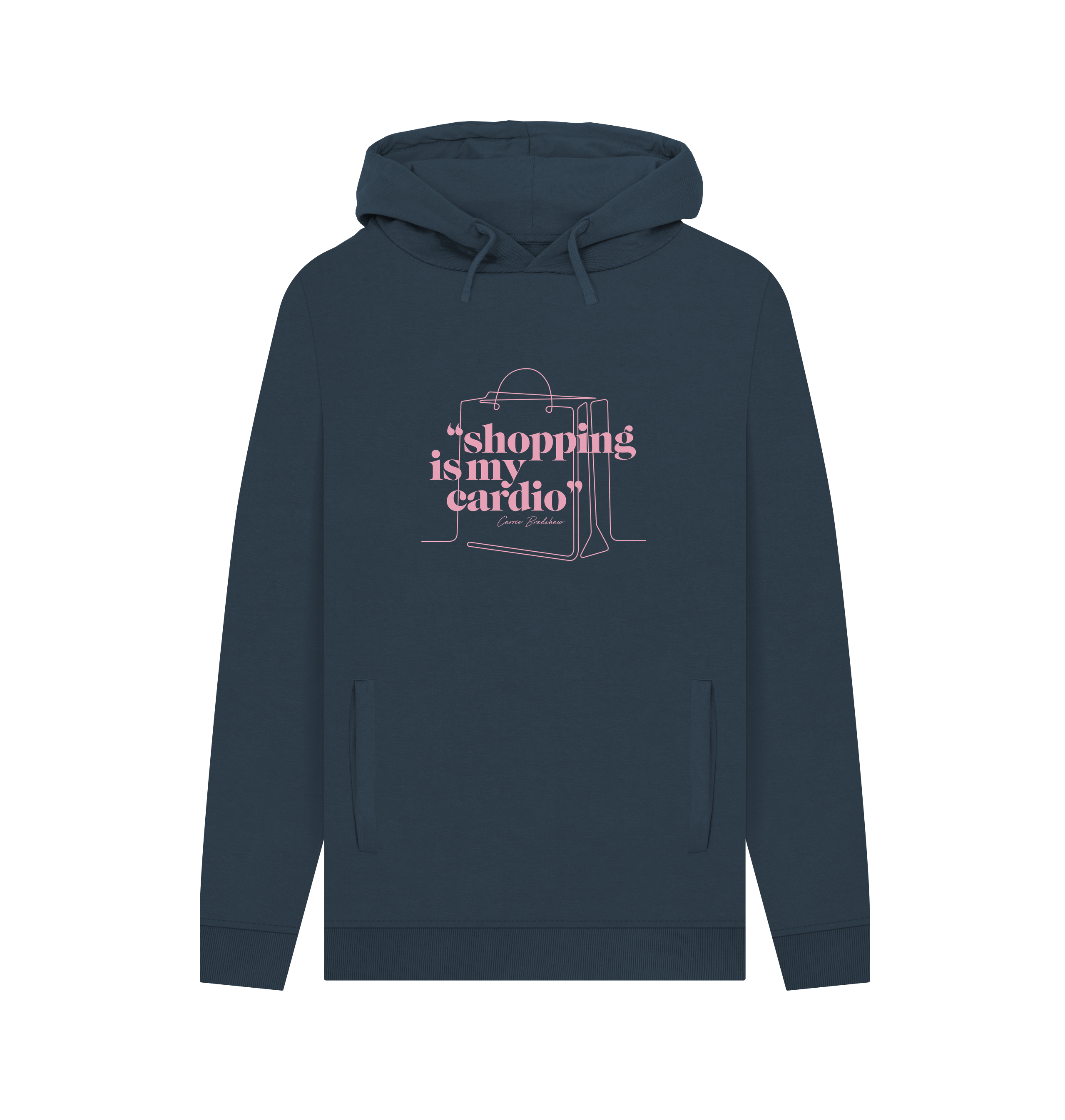 Navy Printed Hoody Front