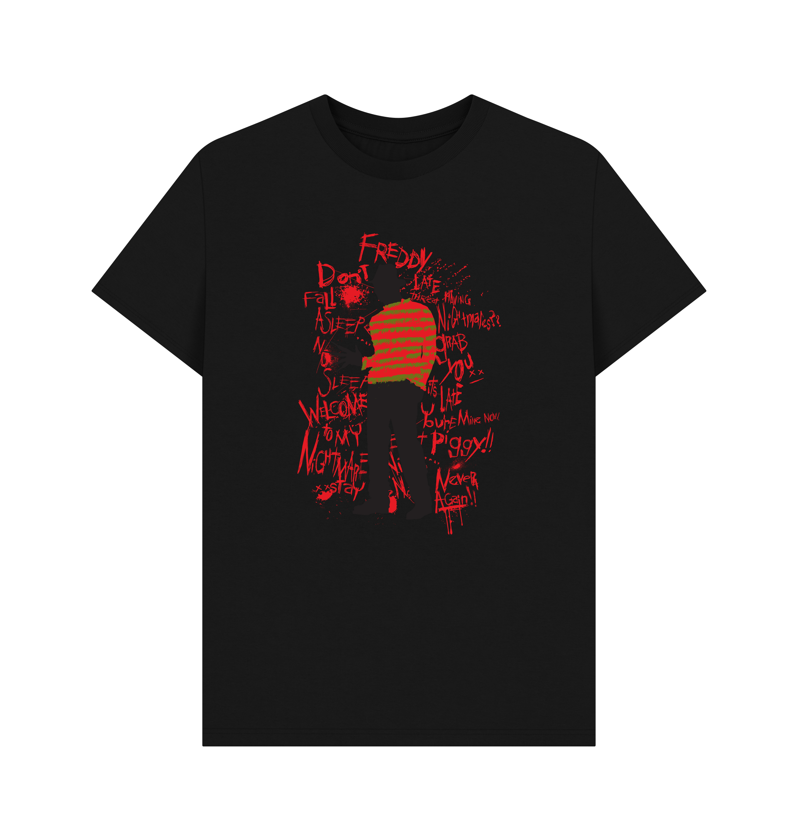 Black Printed T-shirt Front