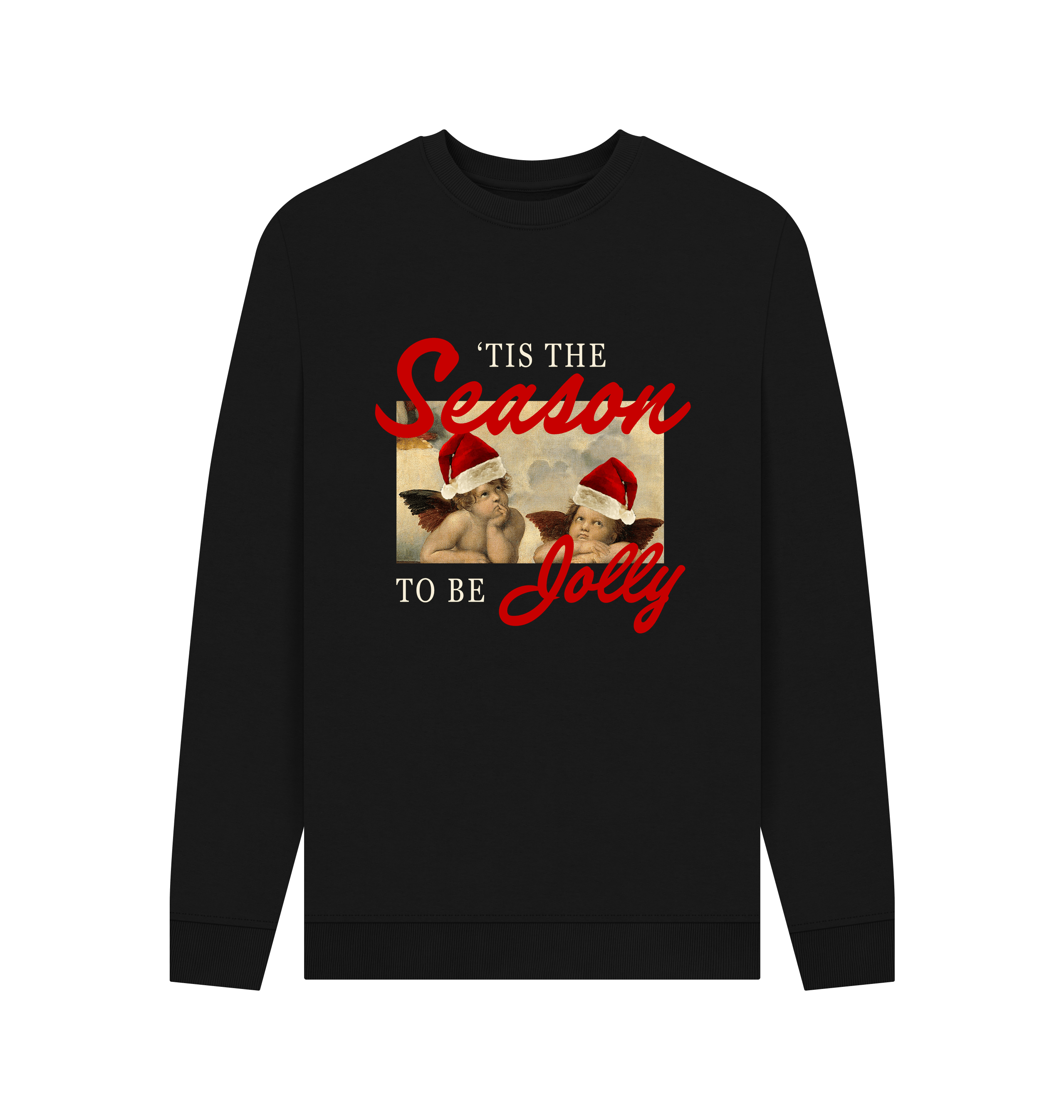 Black Printed Sweater Front